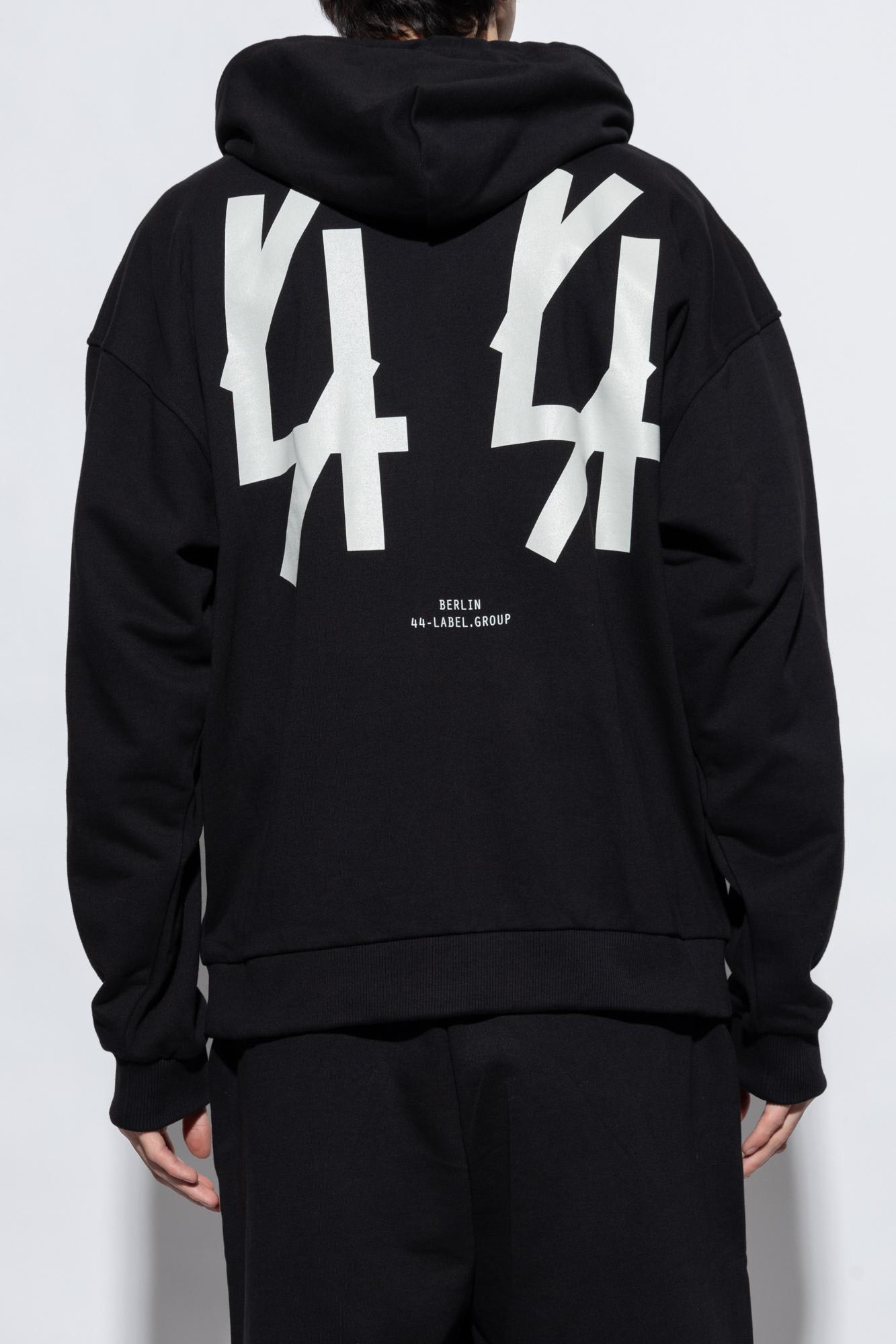 Shop 44 Label Group Hoodie With Logo Fleece In Black