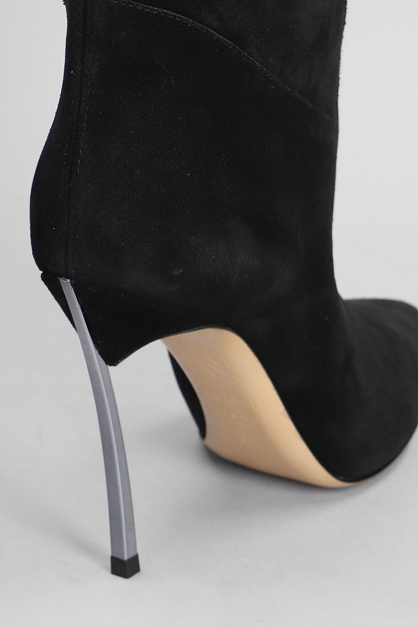 Casadei Blade High Heels Boots In Black Suede In Black