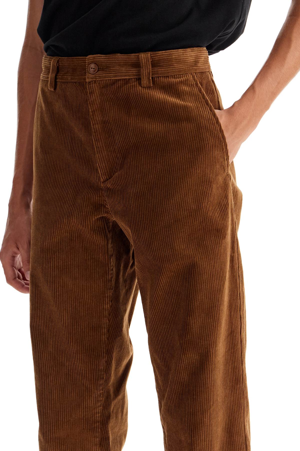 Shop Apc Corduroy Constantin Pants In Tabac (brown)