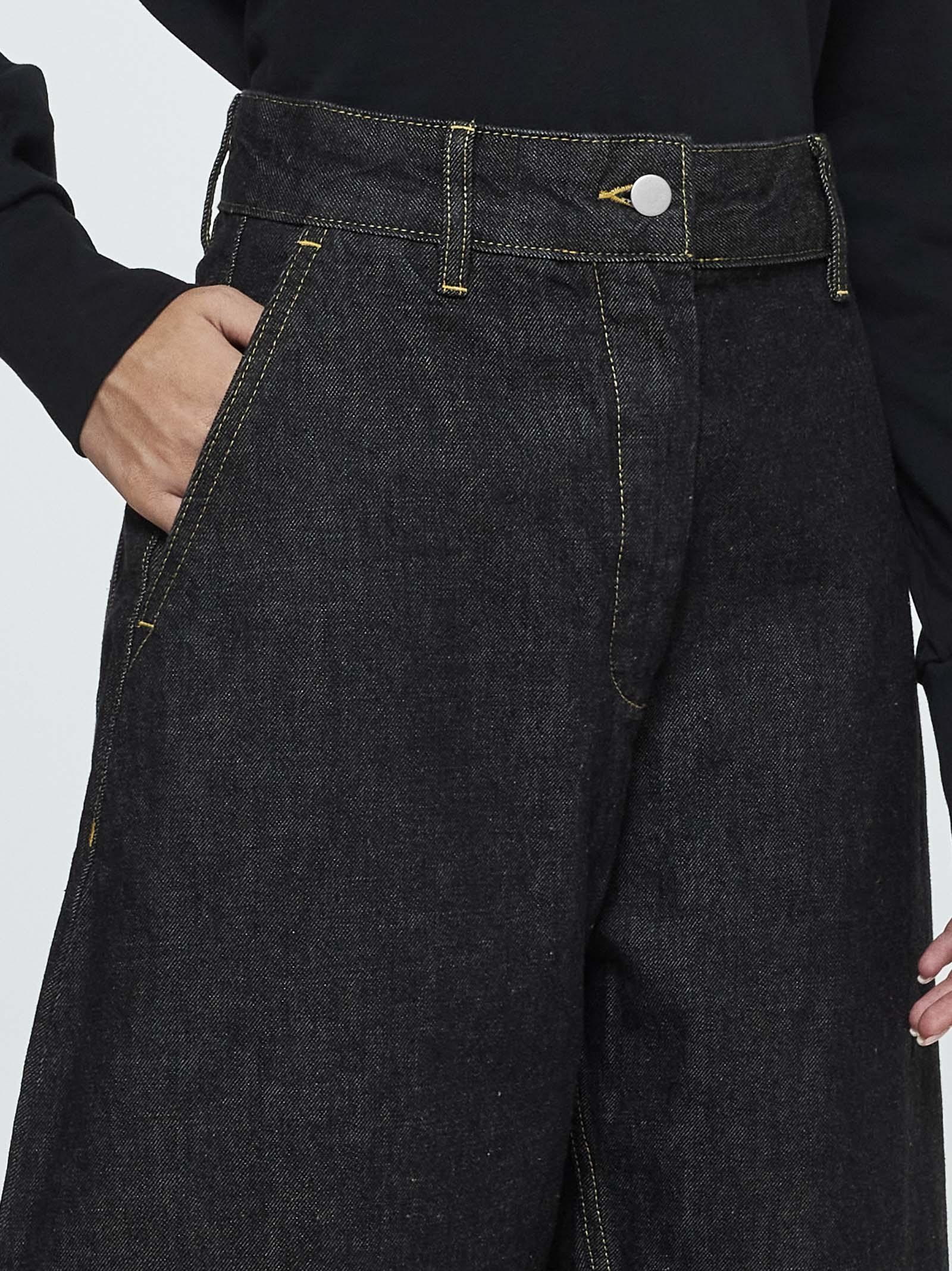 Shop Studio Nicholson Chalco Wide-leg Jeans In Black