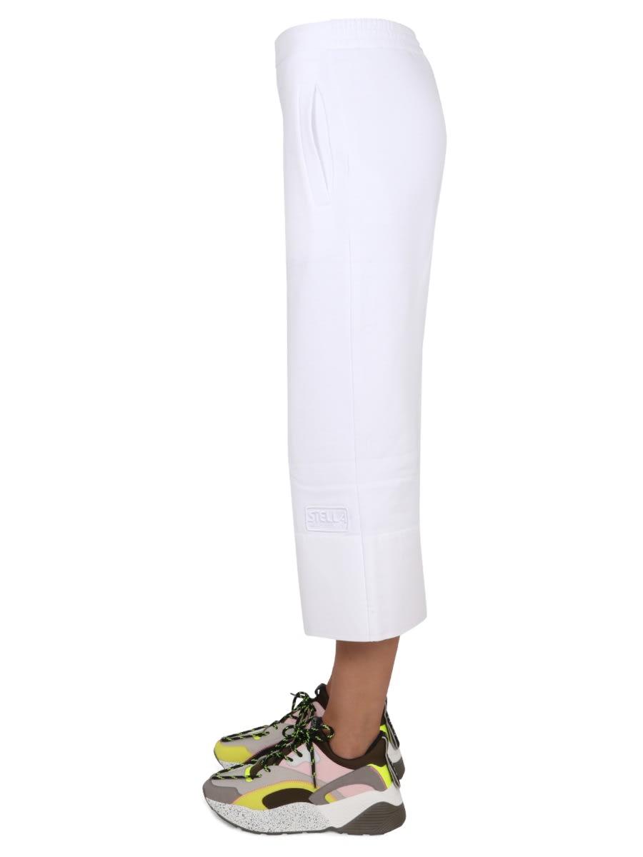 Shop Stella Mccartney Pantalone Con Ricamo Logo In White