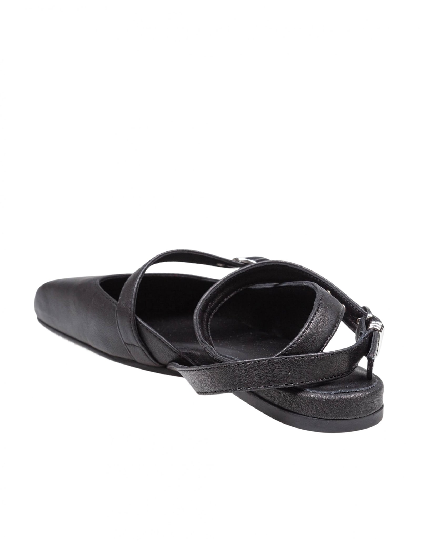 Vic Matie Square Closed Chanel Ballerina Shoe In Nappa Color Black In Black