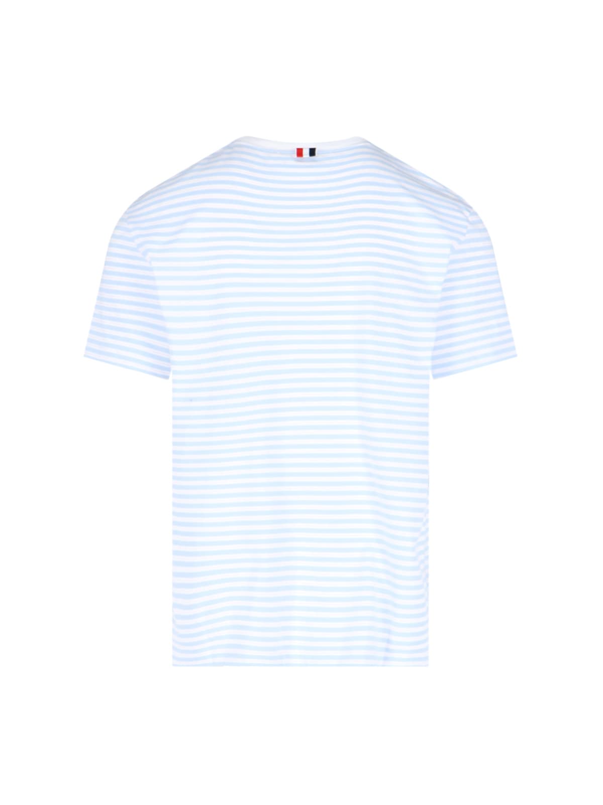 Shop Thom Browne Stripe T-shirt In Light Blue