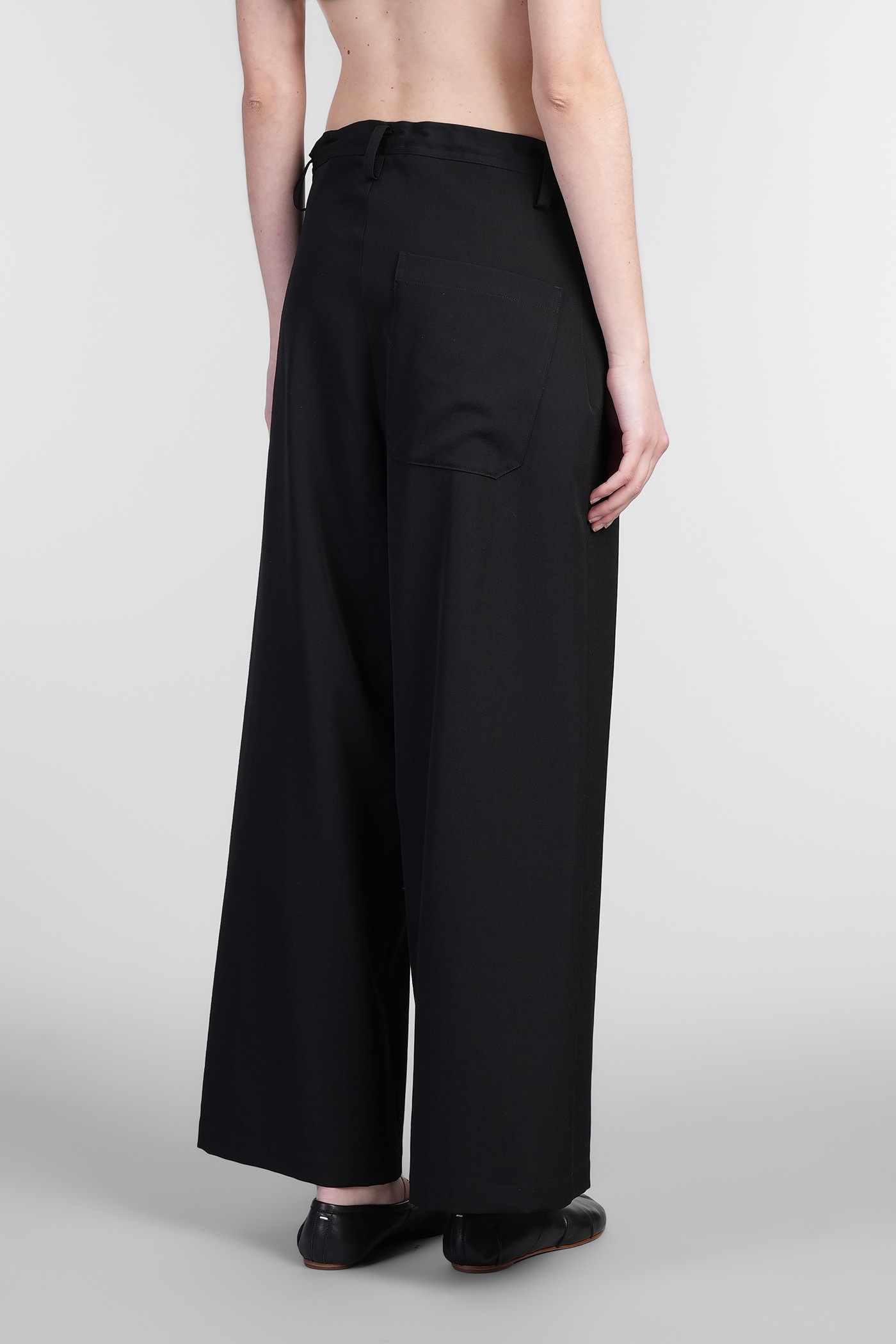 Yohji Yamamoto Pants In Black Wool In Black
