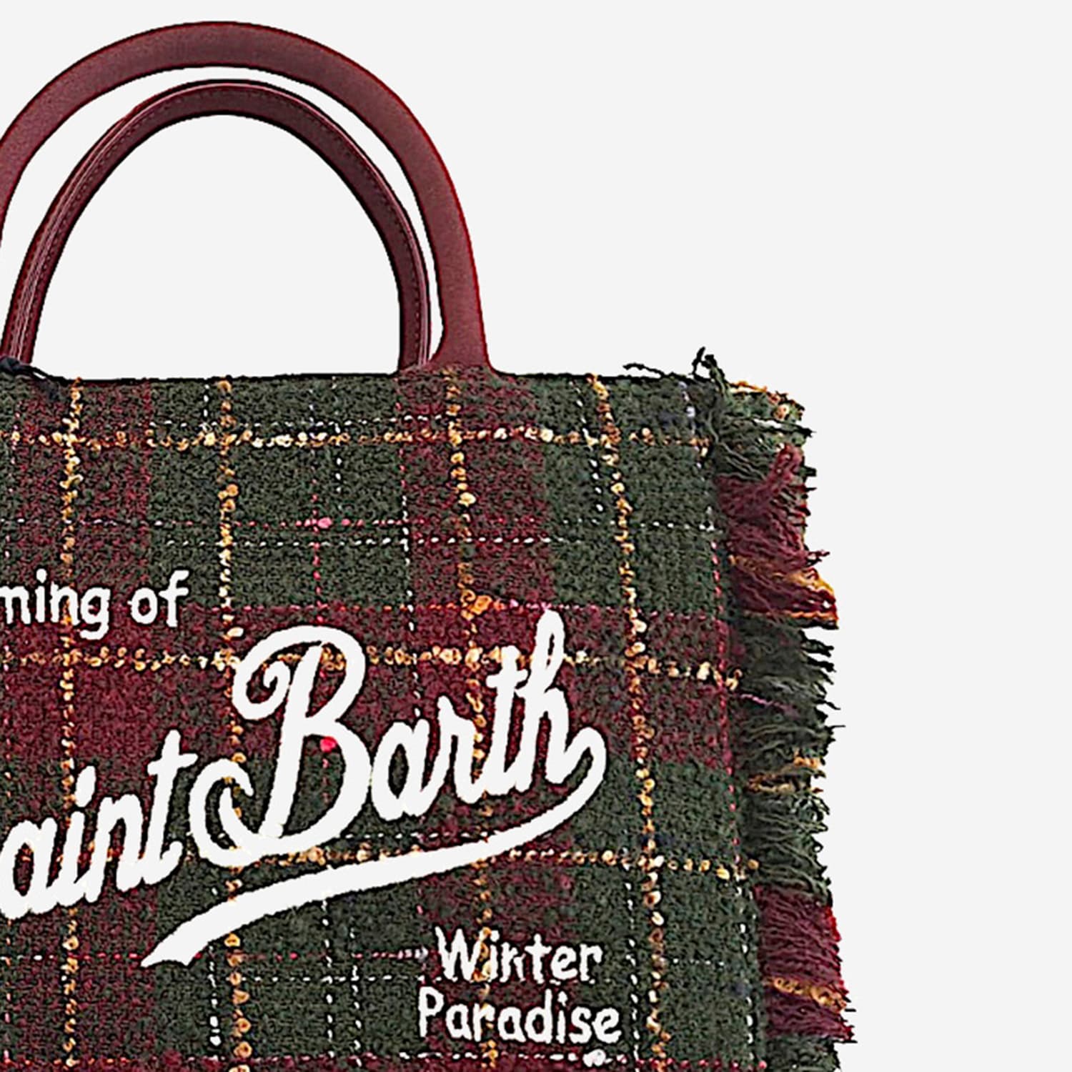 Mc2 Saint Barth Colette Bag In Checked Wool Blend In Multi