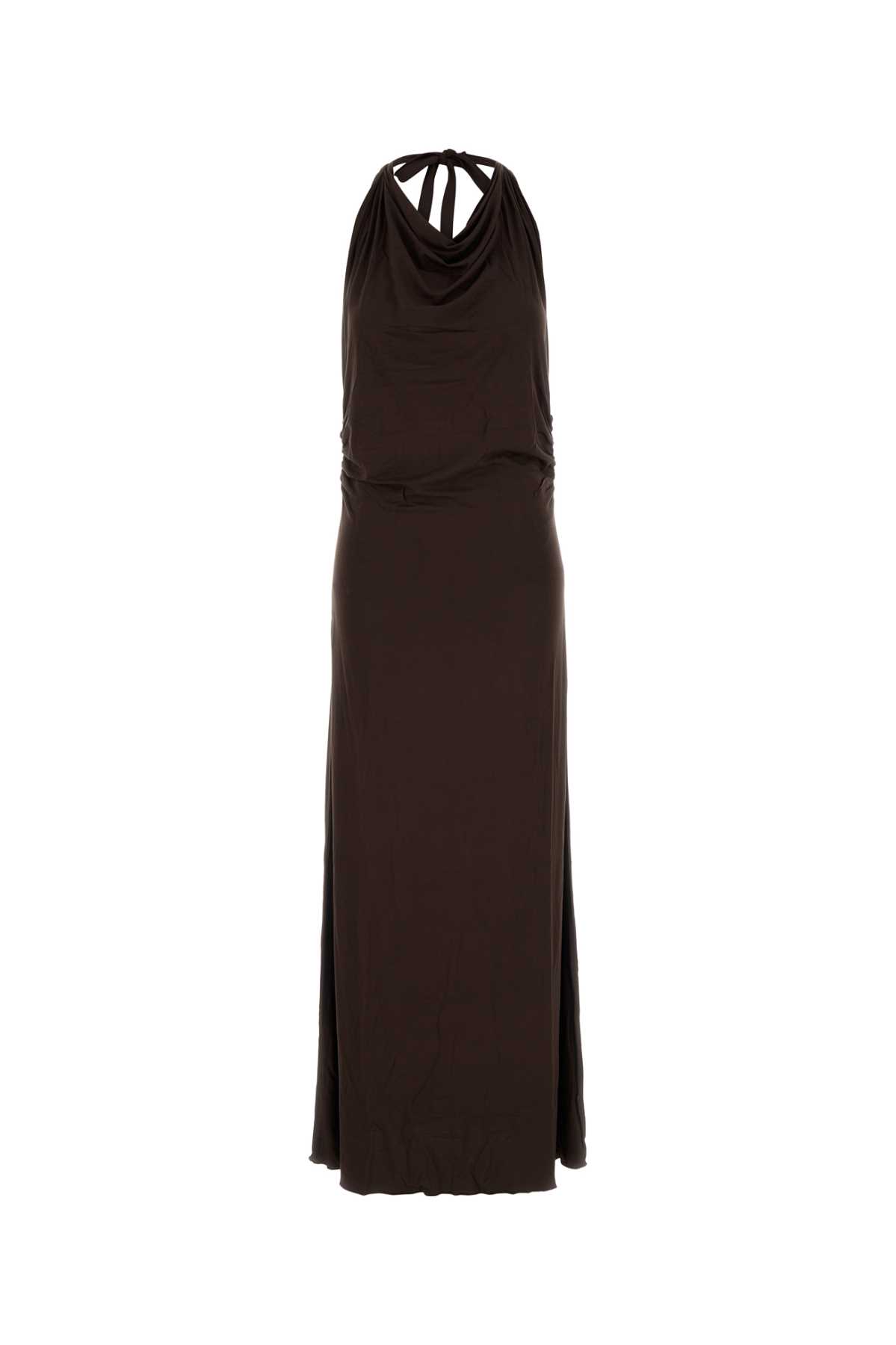 Gimaguas Brown Stretch Viscose Harbor Dress In Brown