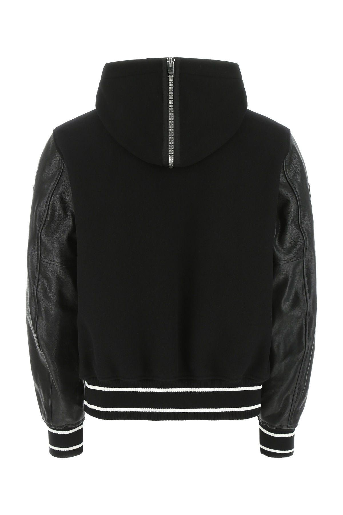 Shop Givenchy Black Wool Blend Bomber Jacket