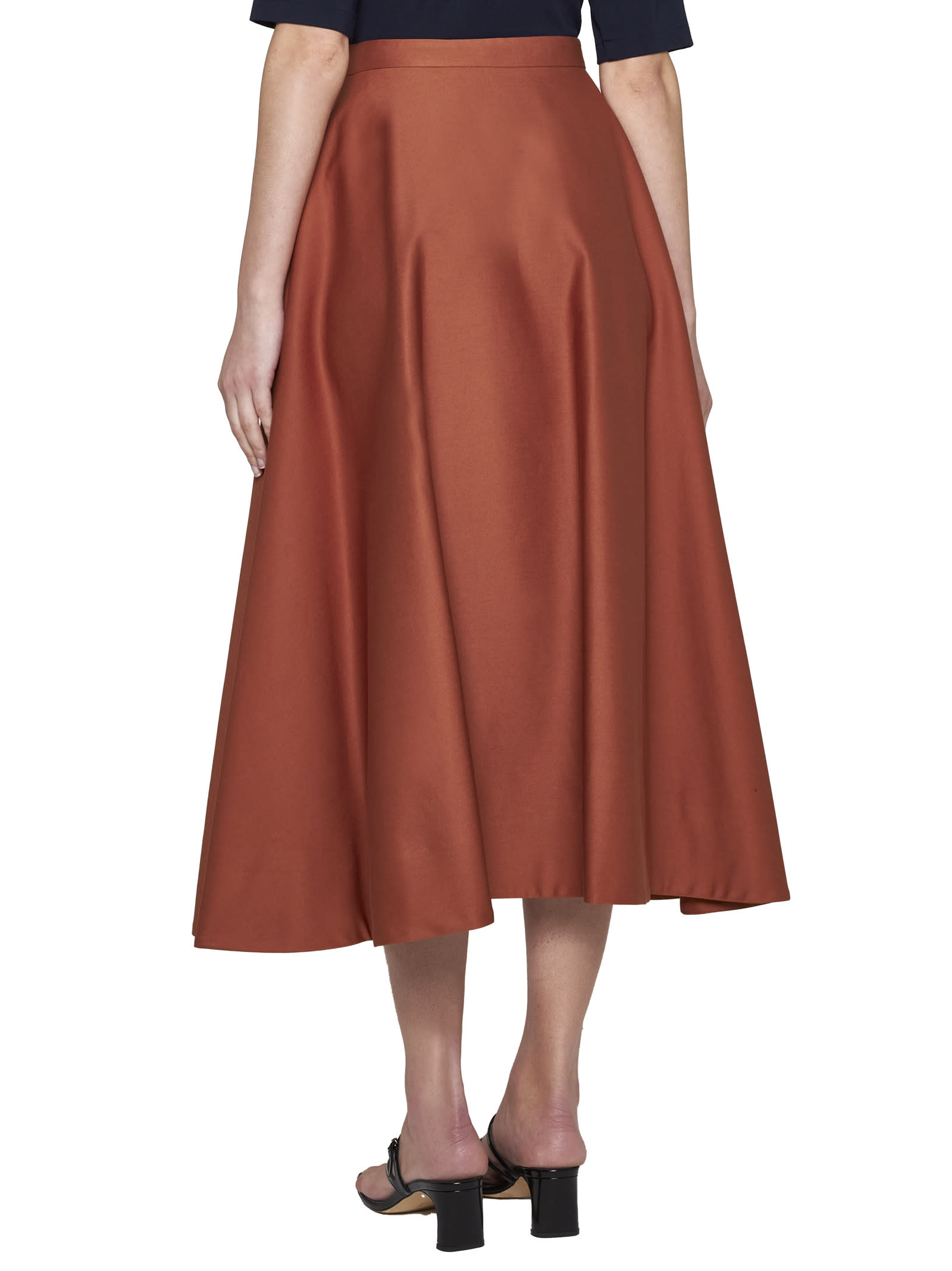 Shop Blanca Vita Skirt In Leather Brown