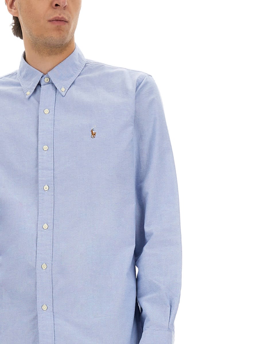 Polo Ralph Lauren Shirt Collared Long Sleeves In Blue