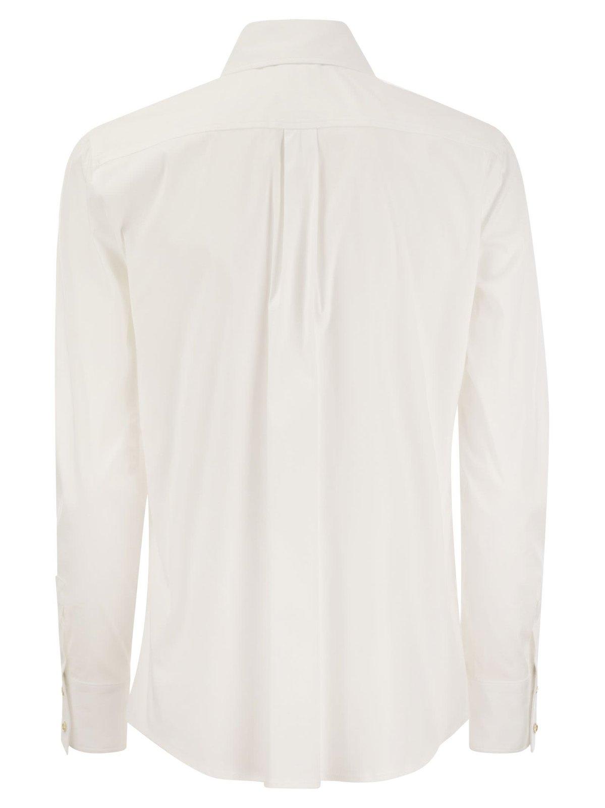 Shop Max Mara Buttoned Long-sleeved Shirt In Bianco