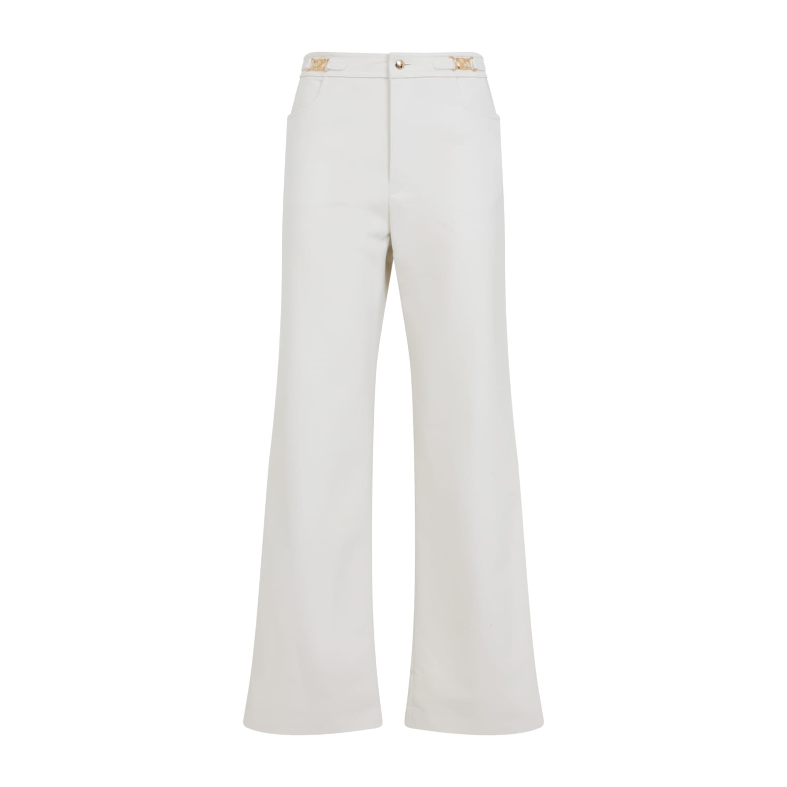 Celine Triomphe Signature Pants Featuring Gold-tone Hardware In White