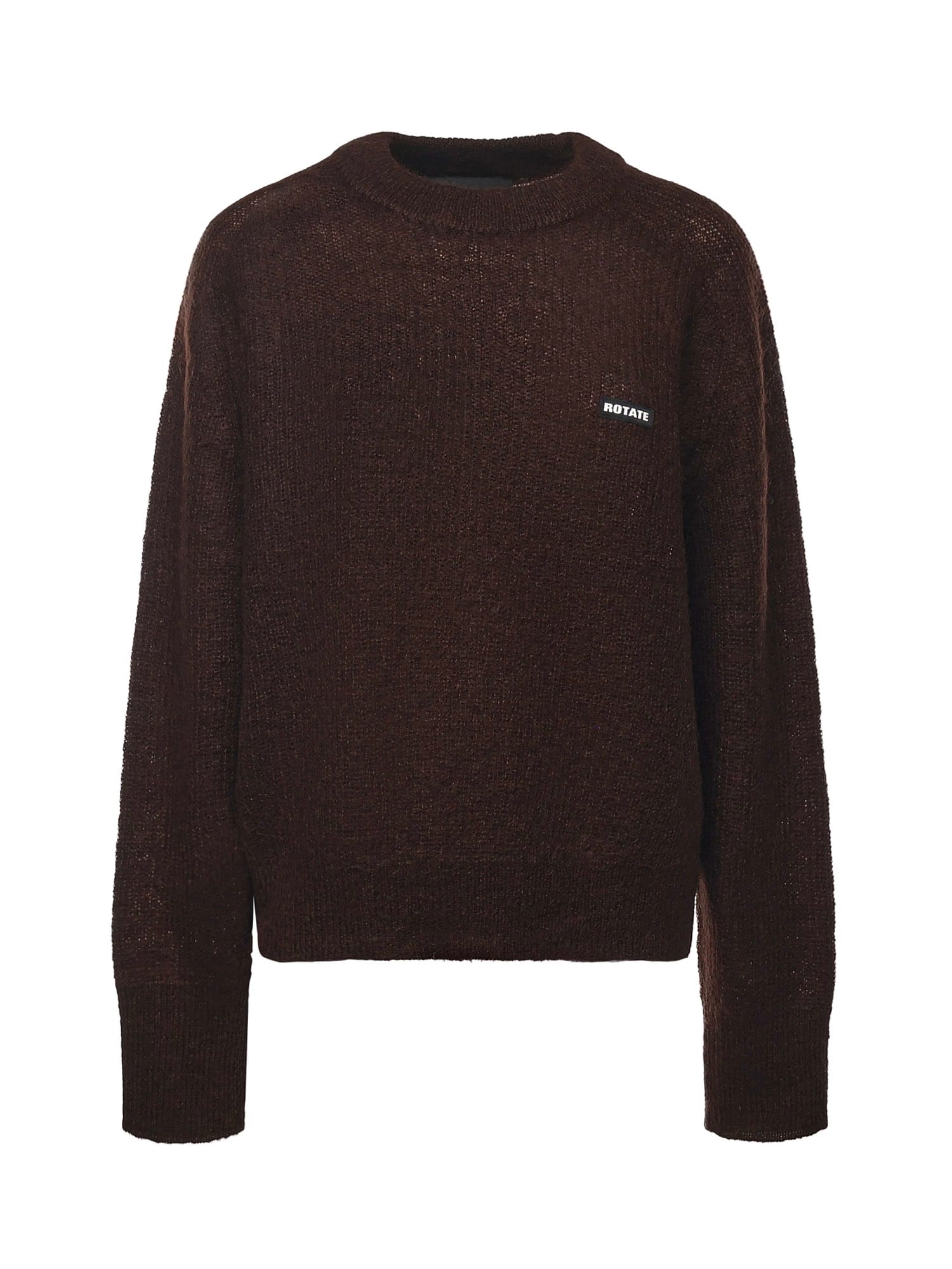 Rotate Birger Christensen Maglione Leggero Con Logo Marrone In Brown