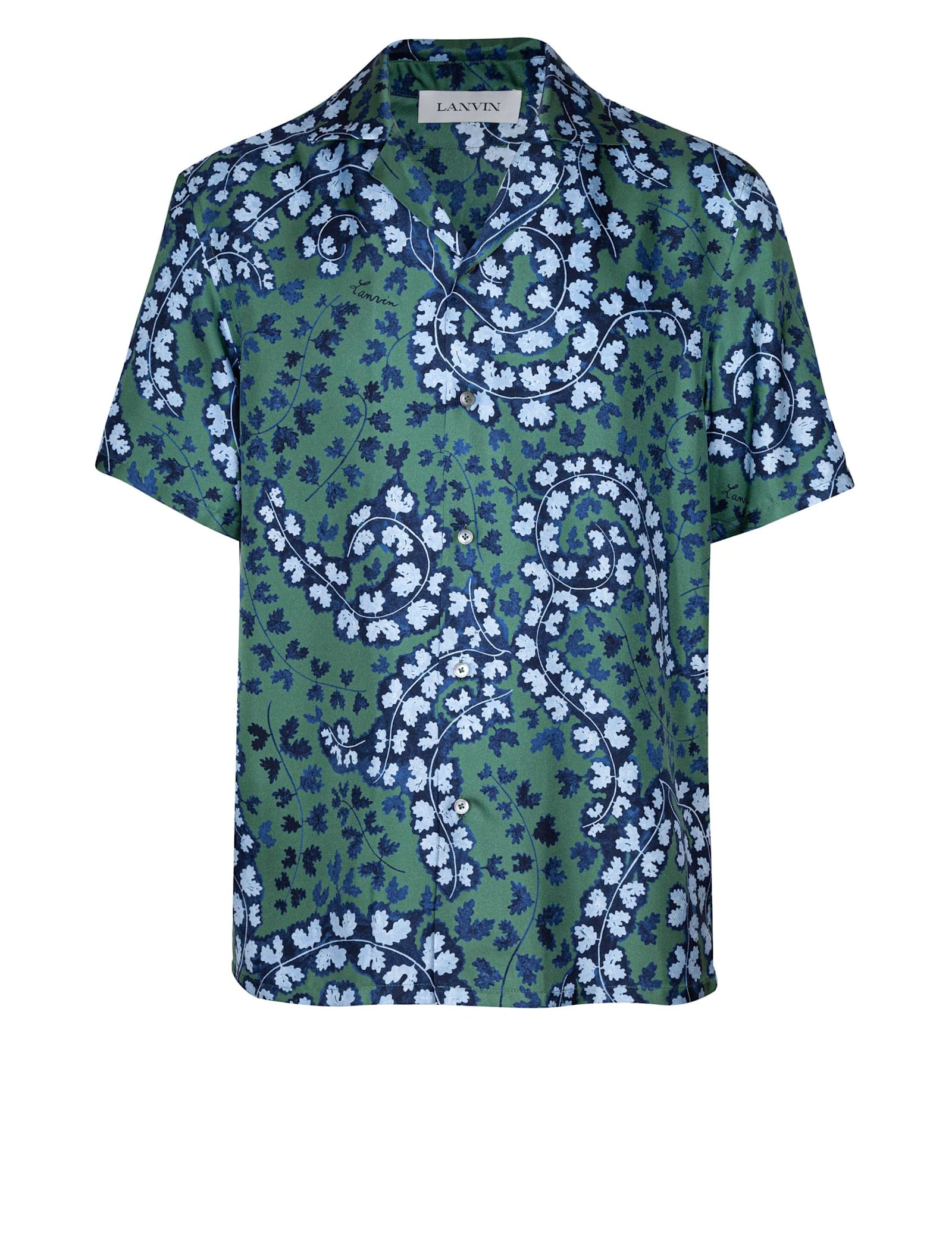 Lanvin Silk Shirt With Flower Print In Multi