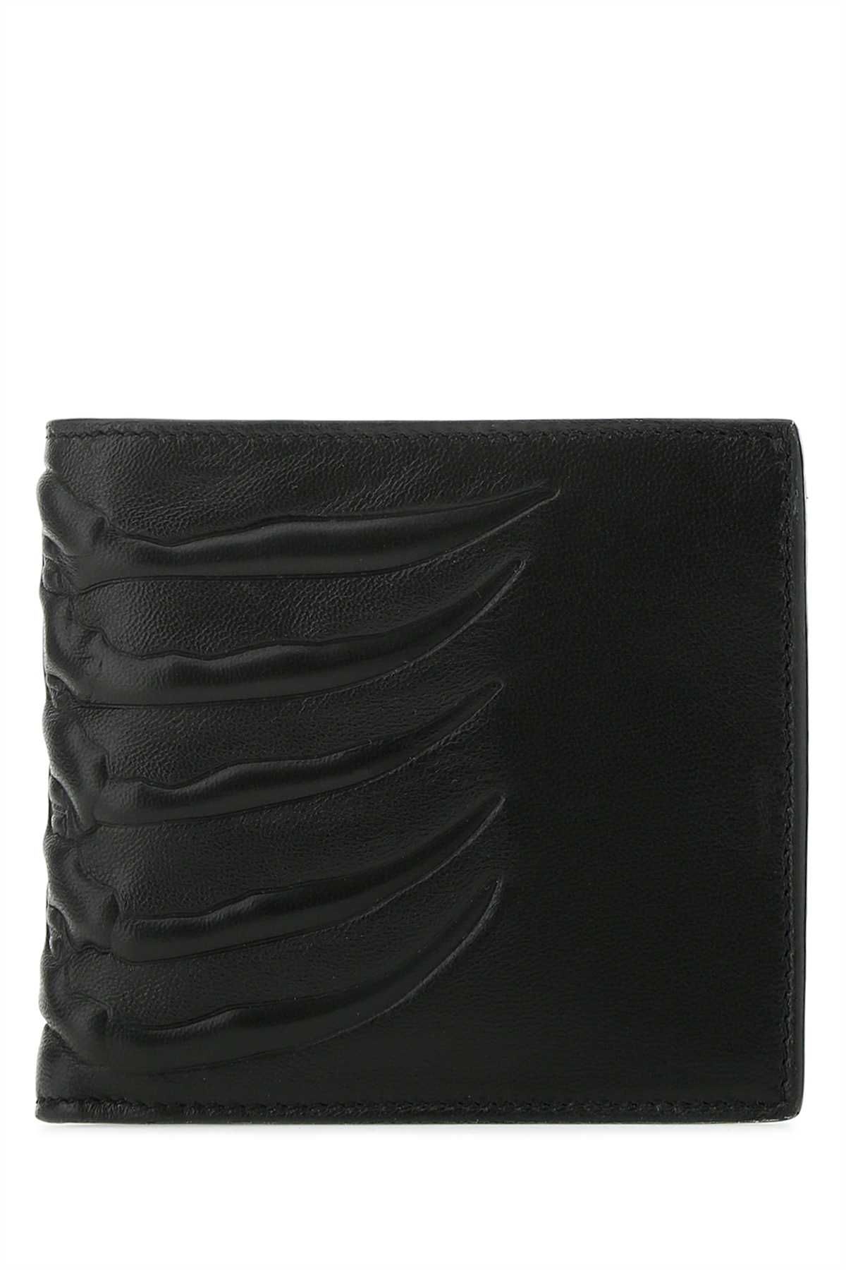 Alexander Mcqueen Men Black Nappa Leather Wallet In Brown