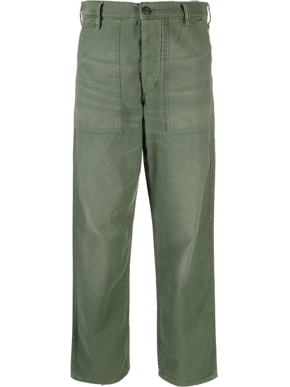 Shop Polo Ralph Lauren Belt-looped Straight-leg Trousers In Green