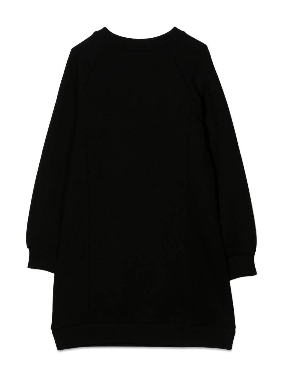 Balmain Teen Logo-print Long-sleeve Sweatshirt Dress In Black