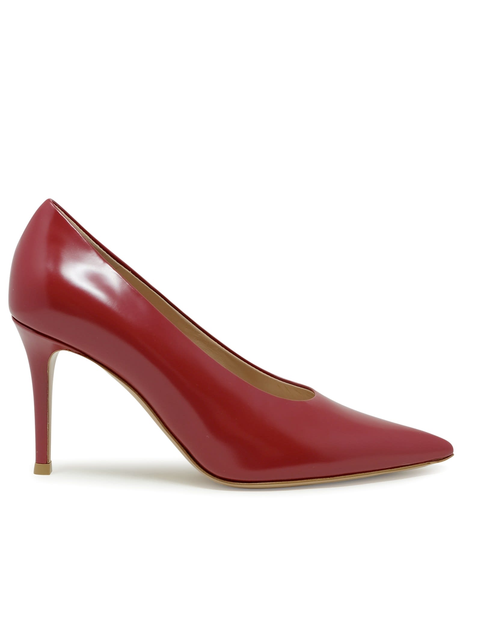 GIANVITO ROSSI GIANVITO ROSSI RED LEATHER PUMPS 