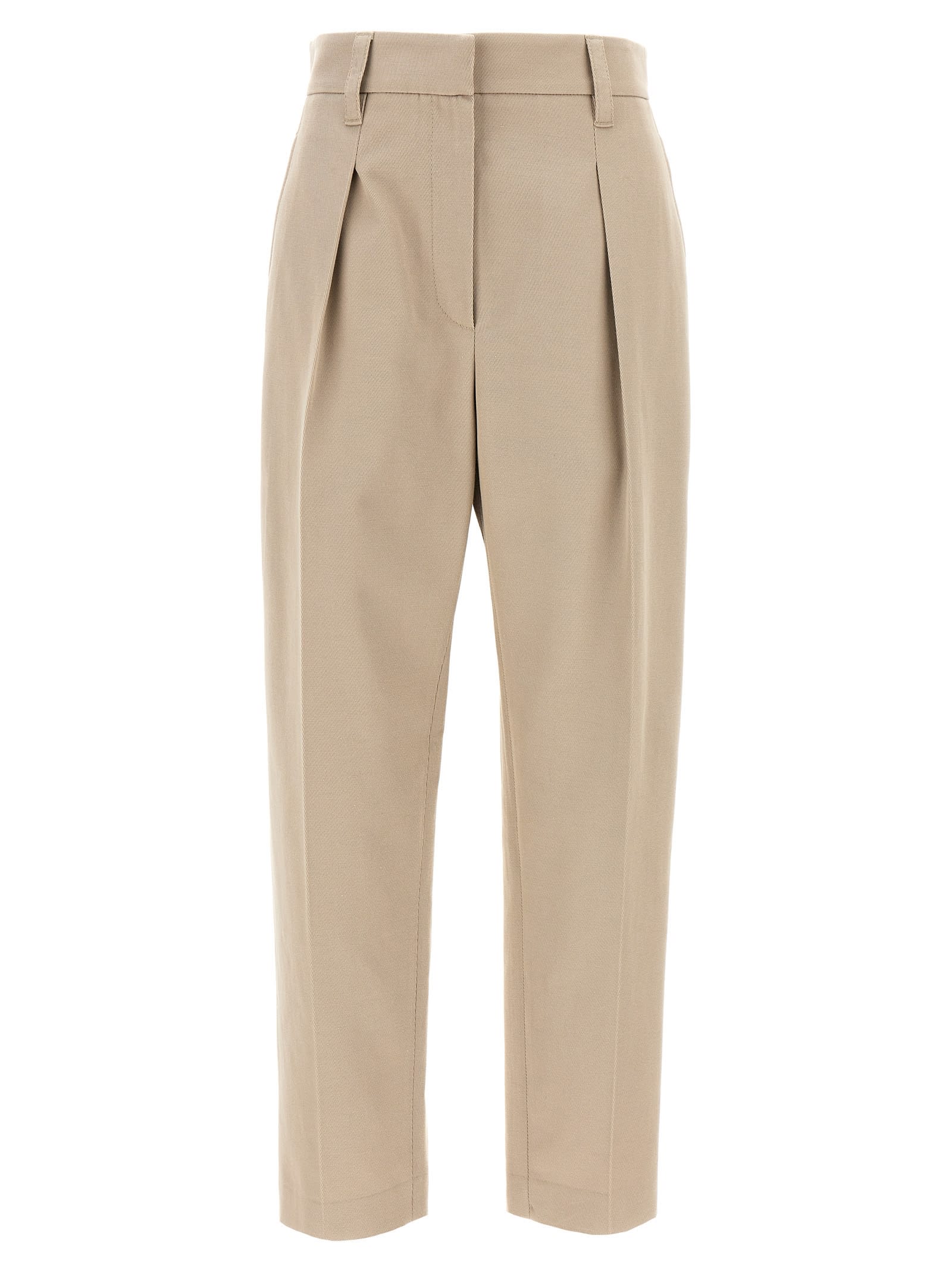 Shop Brunello Cucinelli Canvas Pants In Beige