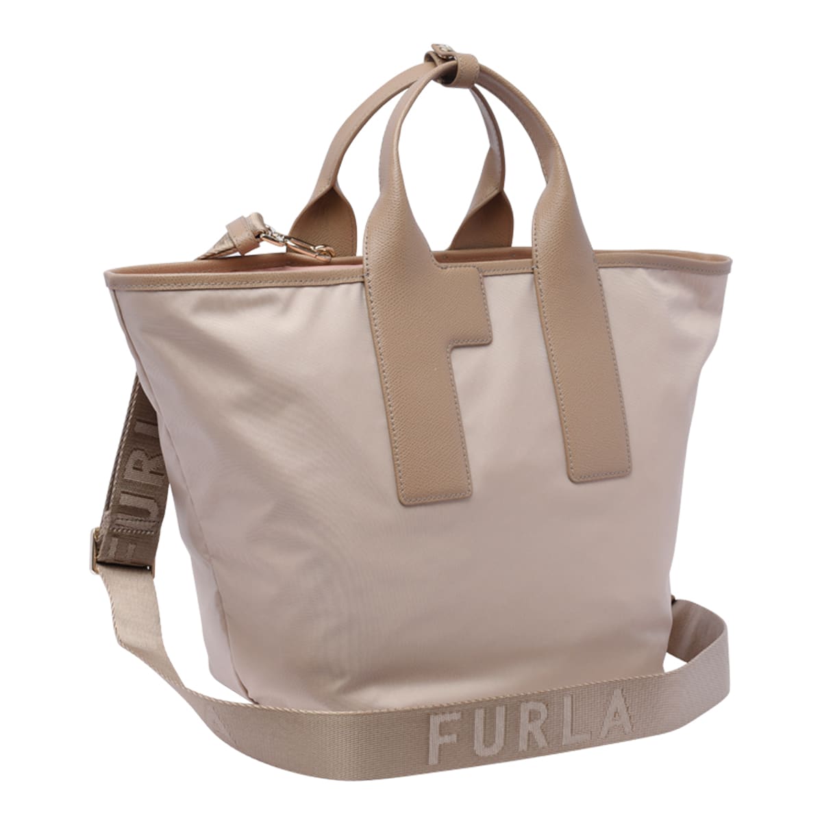 Shop Furla Large Piuma Tote Bag In Beige