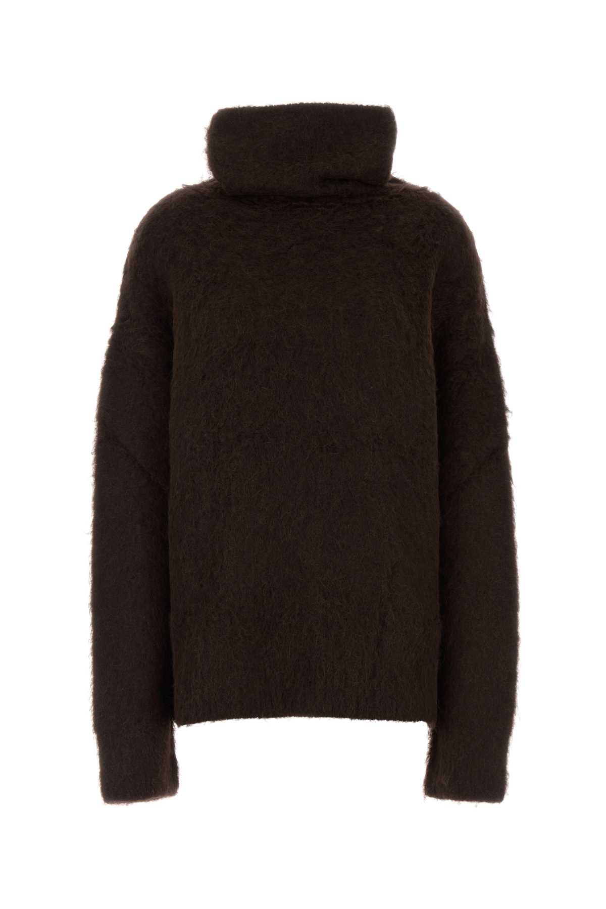 Uma Wang Brown Stretch Alpaca Blend Sweater In Brown