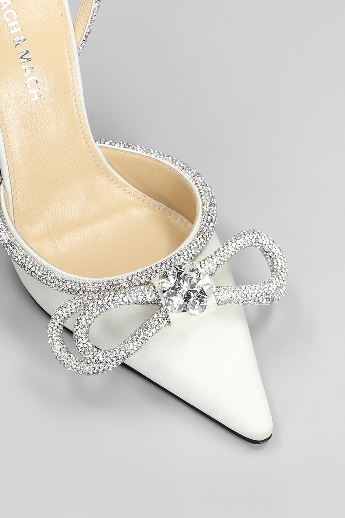 Mach & Mach Pumps In White Silk In White