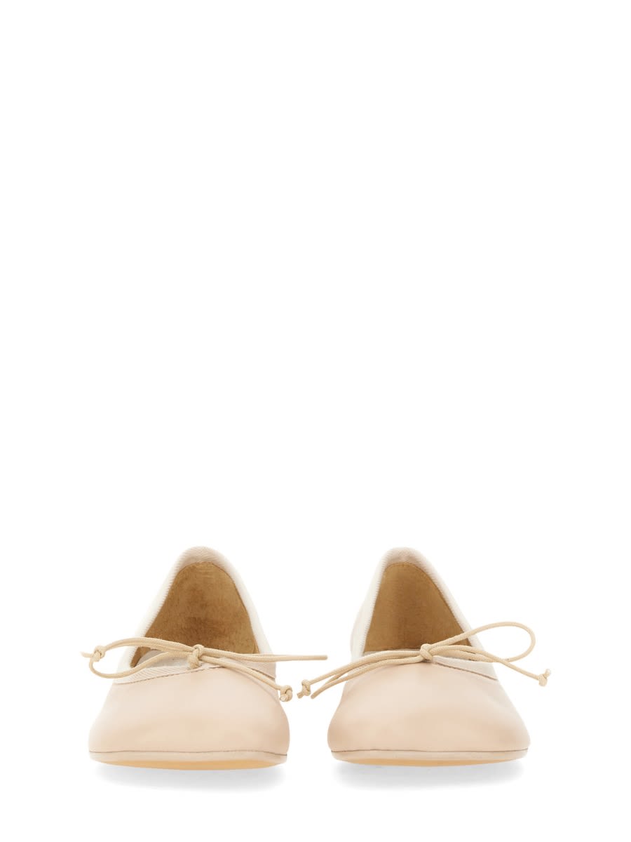 Shop Mm6 Maison Margiela Classic Anatomical Ballet Flats In Beige