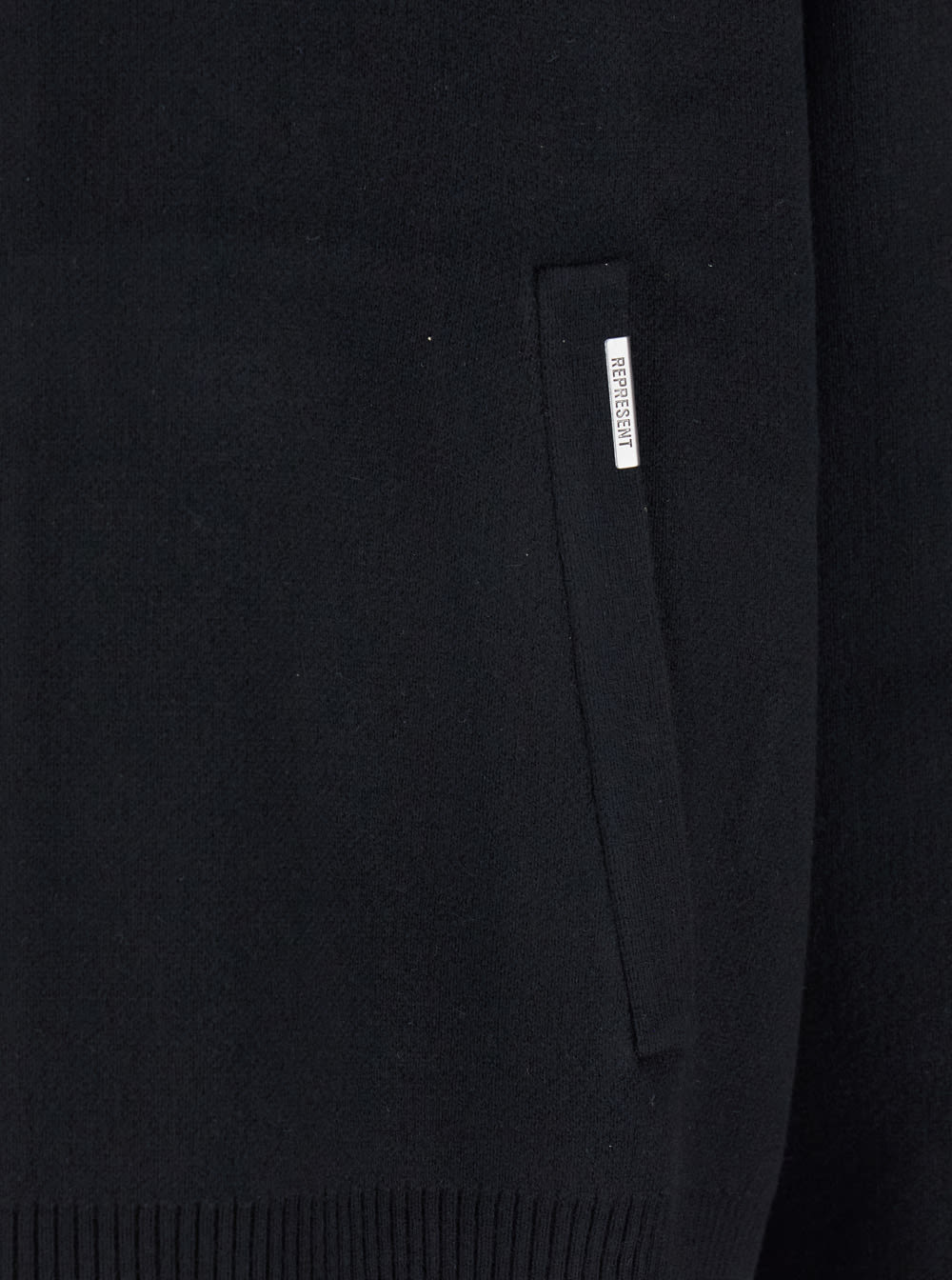Represent Black Sweatshirt With Logo Embroidery On The Rear And Logo Patch On The Pocket