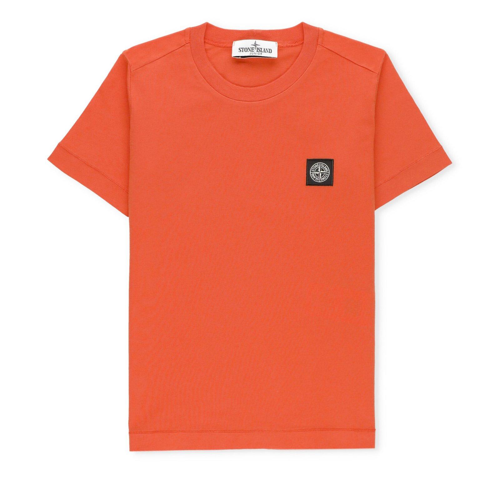 Shop Stone Island Compass Patch Crewneck T-shirt In Red