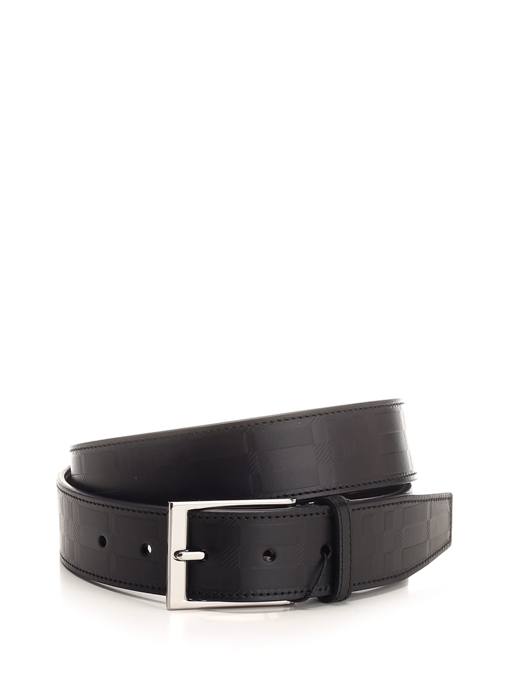 BURBERRY 4cm Logo-Embossed Leather Belt for Men