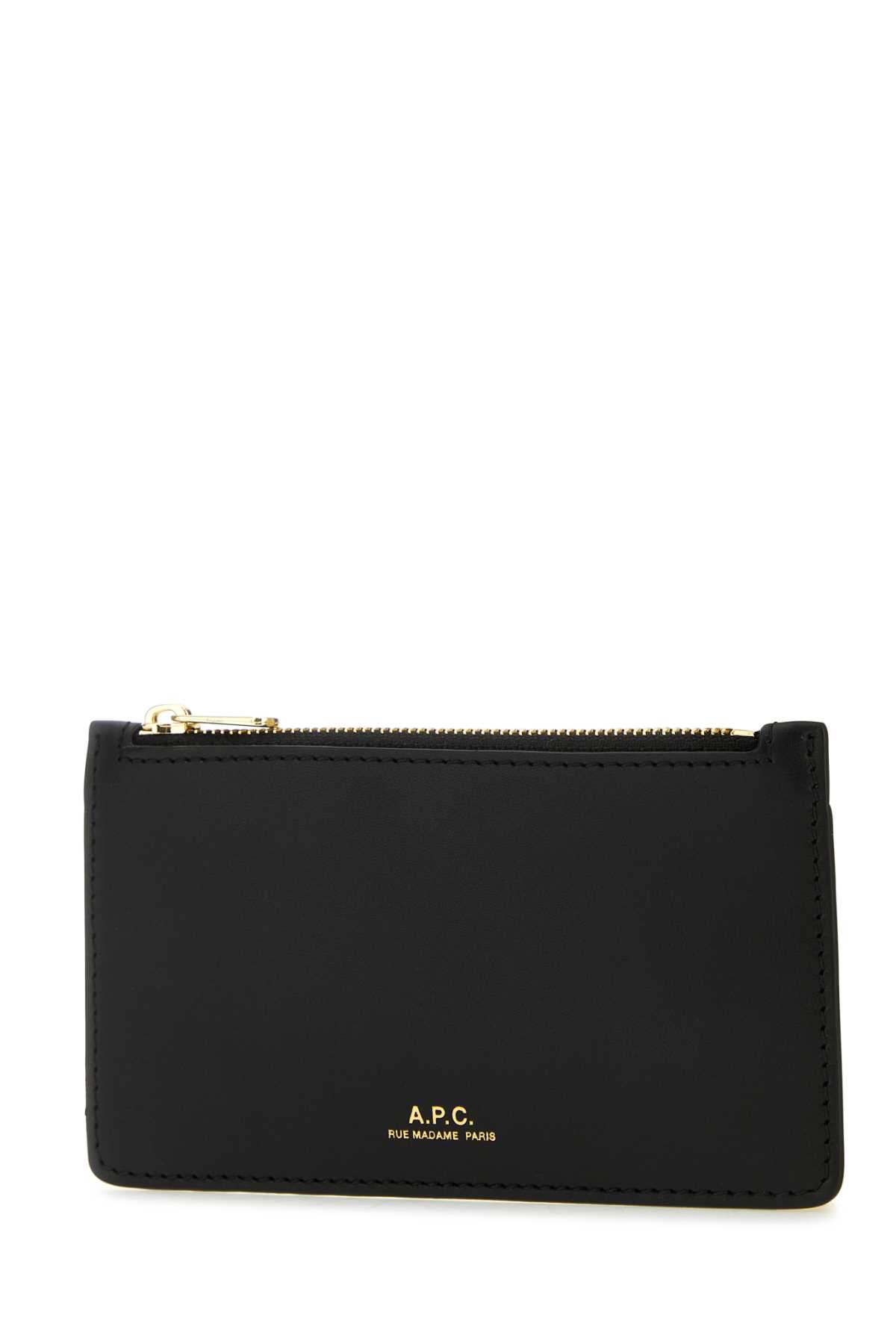 Shop Apc Black Leather Willow Card Holder In Lzz