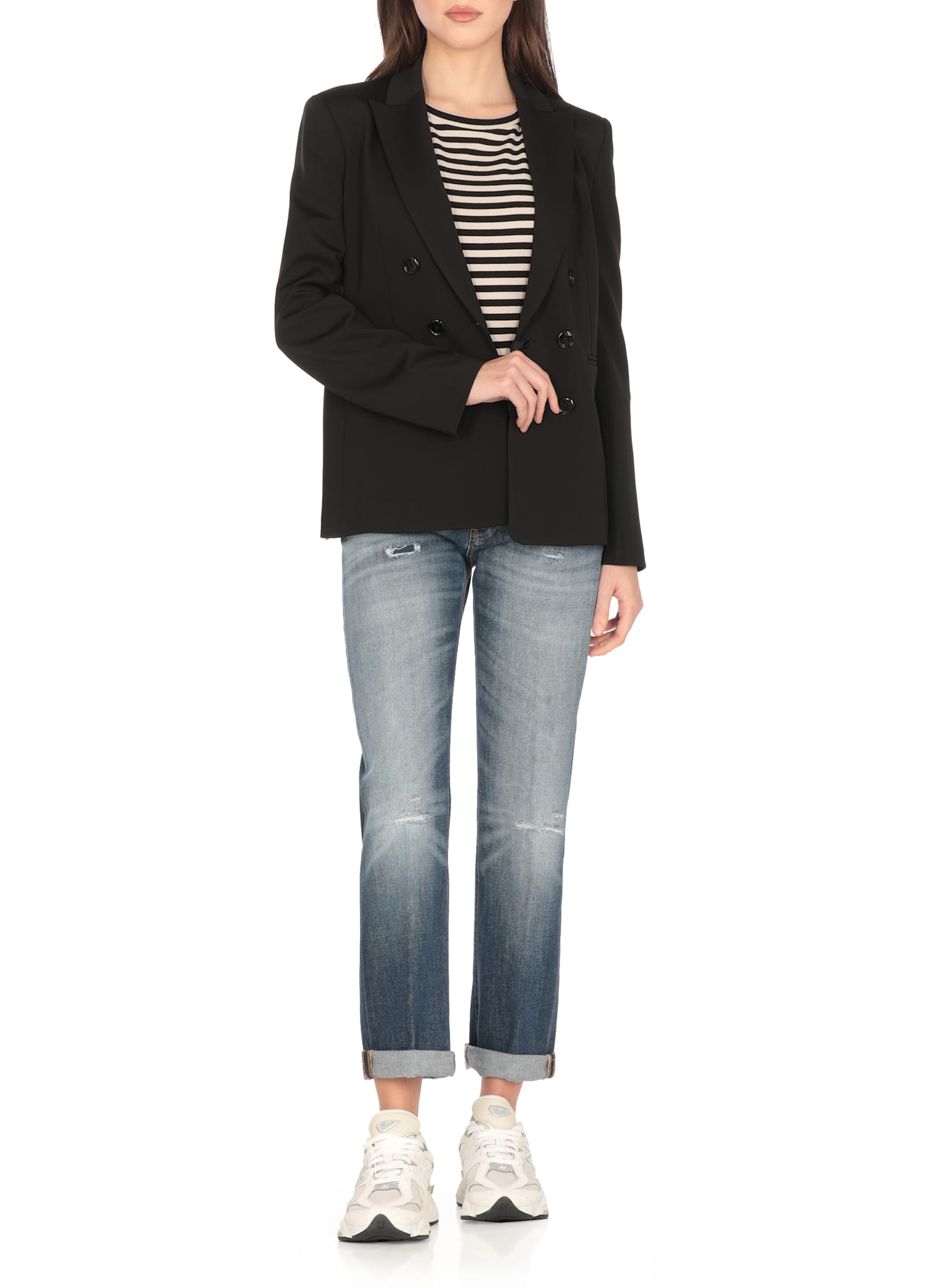 Dondup Regular Fit Jeans With Rolled Cuffs In Blue