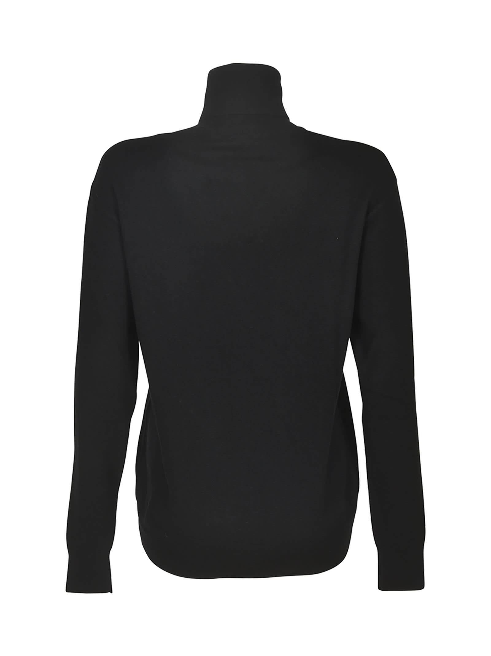Patou Turtleneck Long Sleeve Sweater In Black