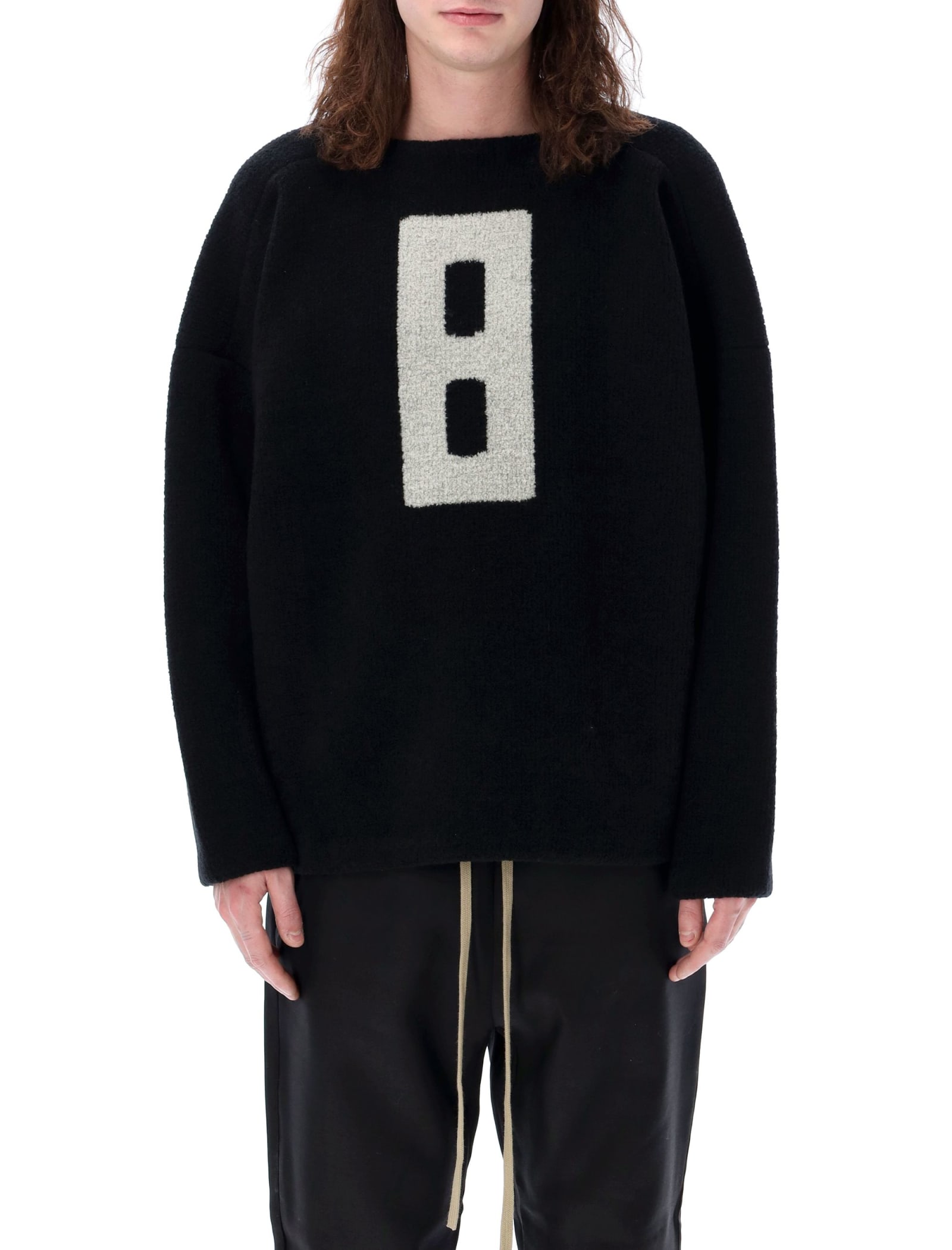 Shop Fear Of God Boucle Straight Neck Sweater In Black