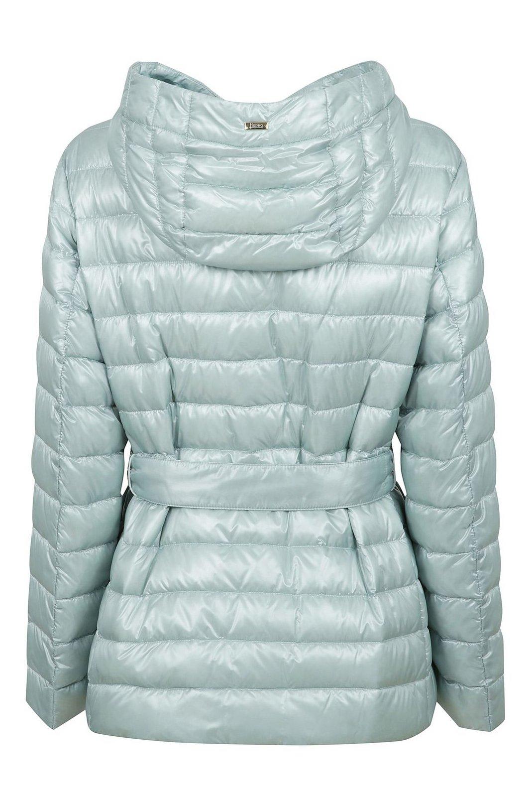 Herno Hooded Belted Waist Puffer Jacket