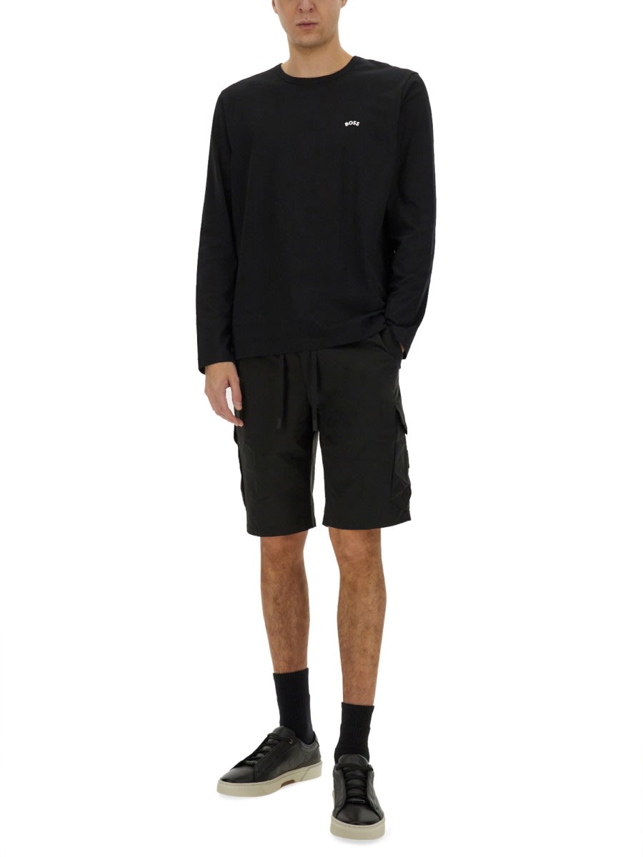 Shop Hugo Boss Cargo Urbanex Shorts In Black