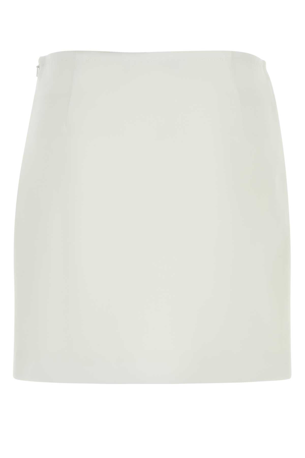 Max Mara Studio White Triacetate Blend Pagine Mini Skirt In Bianco