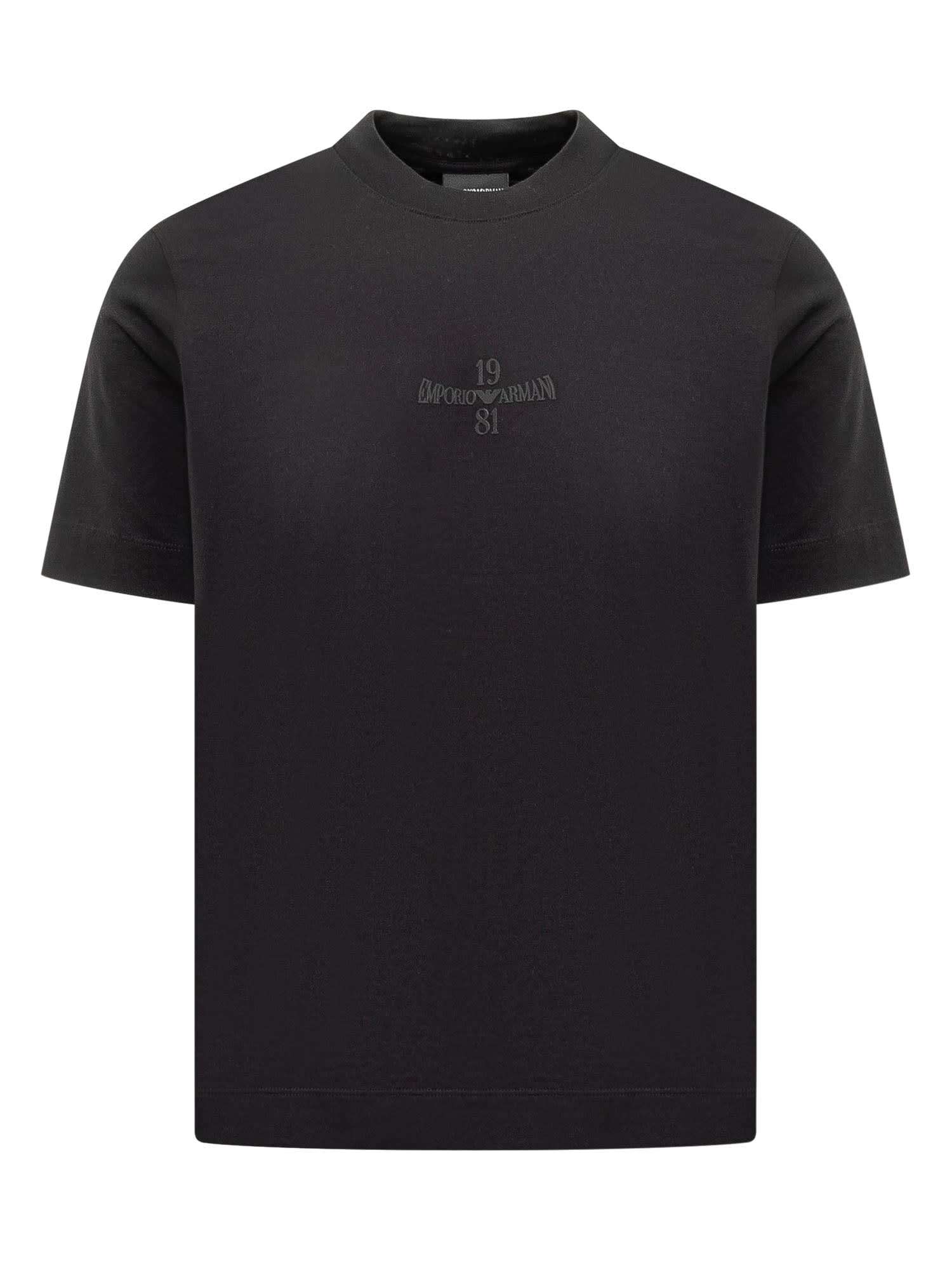 Emporio Armani T-shirt With Logo In Logo Black