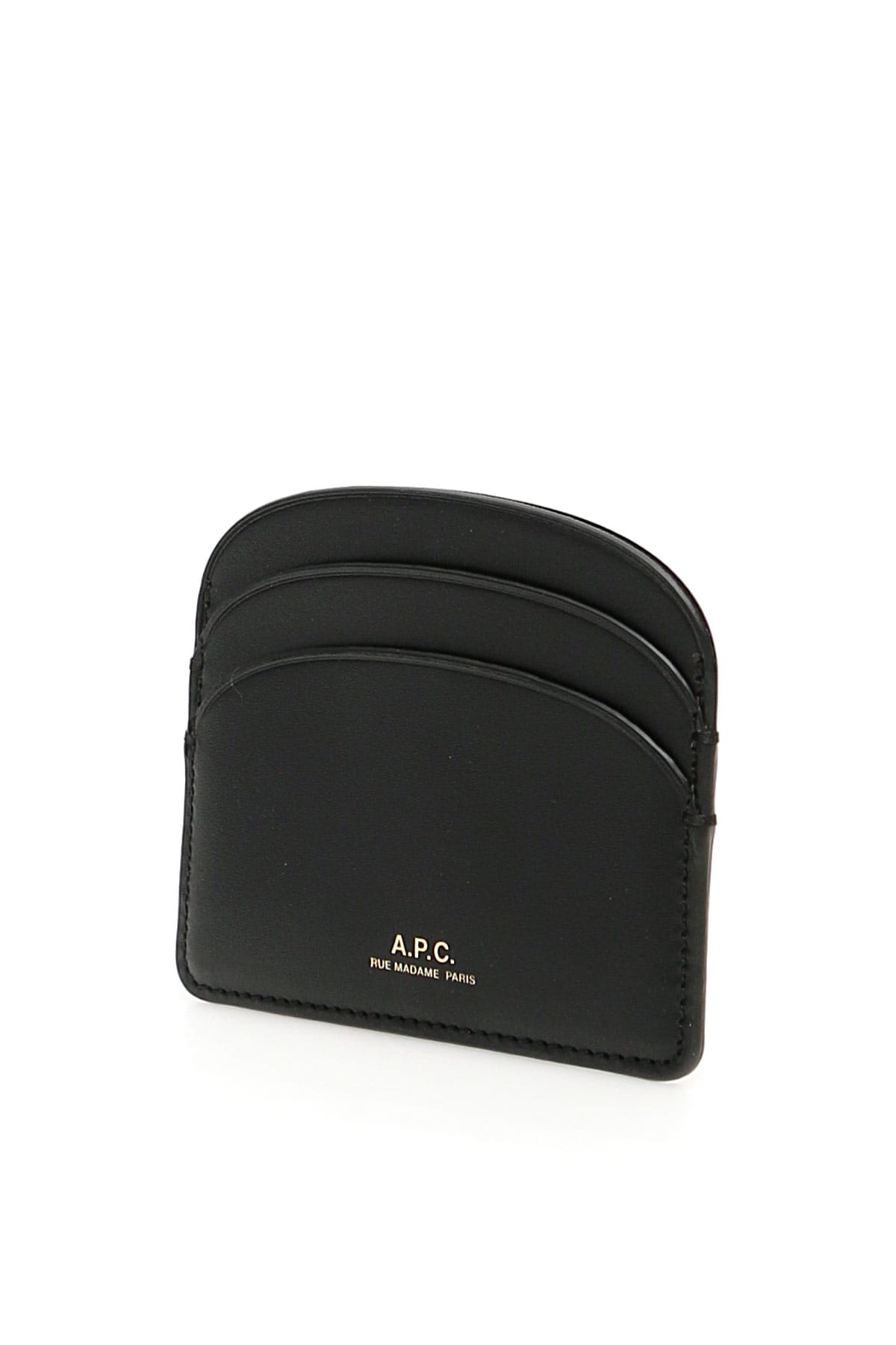Shop Apc Demi-lune Cardholder In Noir (black)