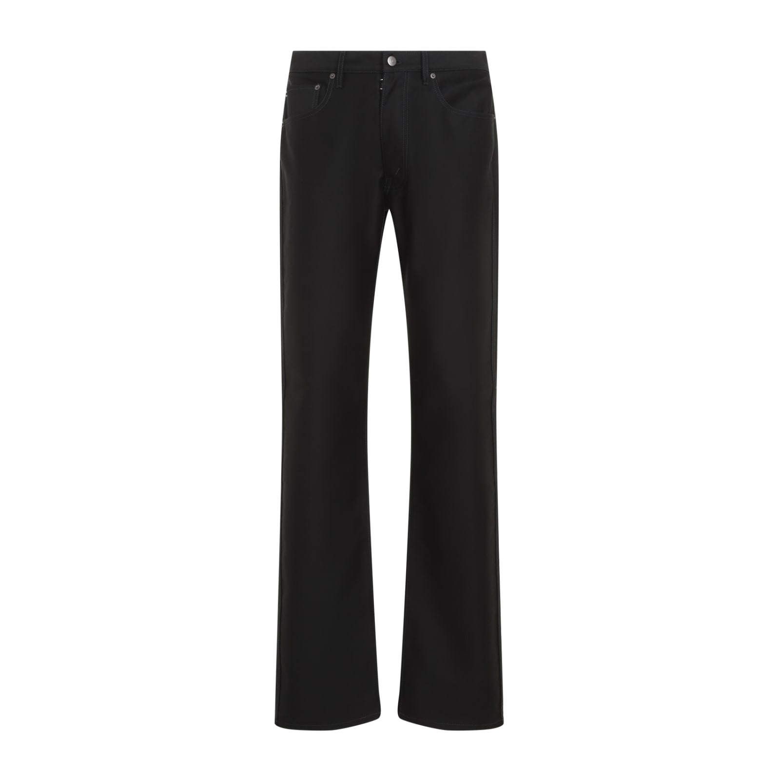 Shop Maison Margiela Denim Pants 5 Pockets In Black