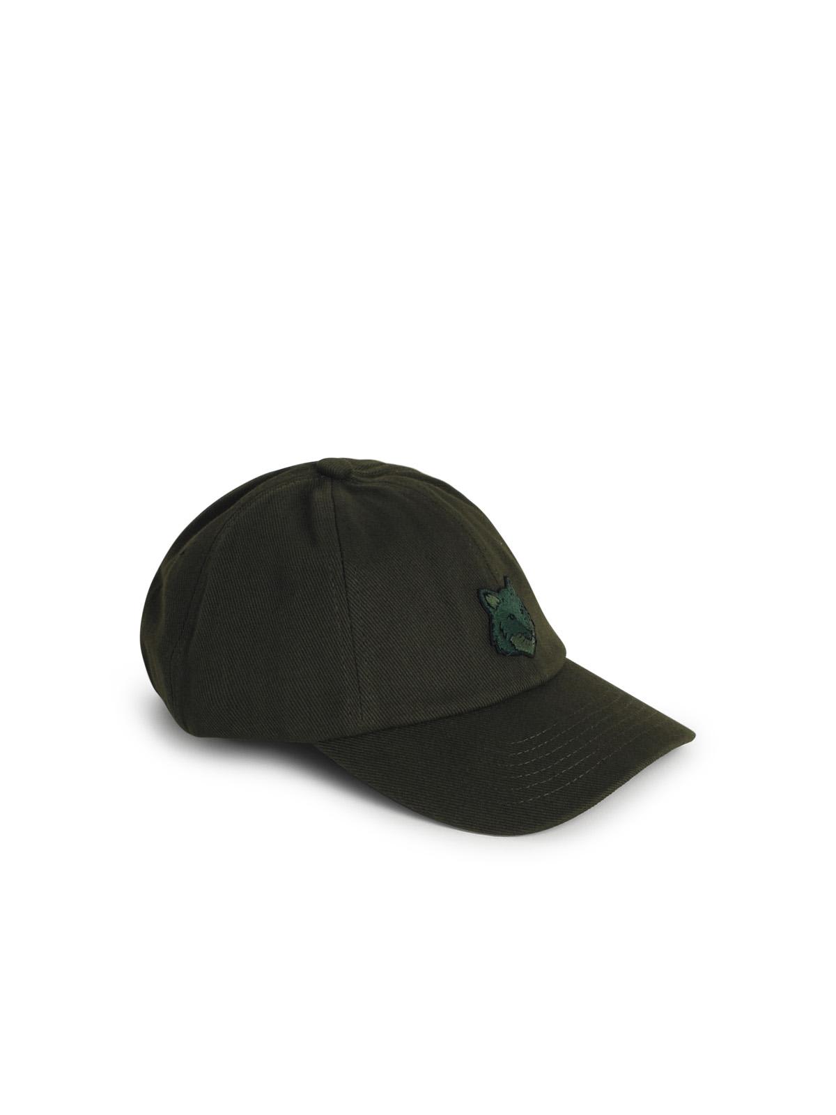 Maison Kitsuné Green Cotton Cap In Ranger Green