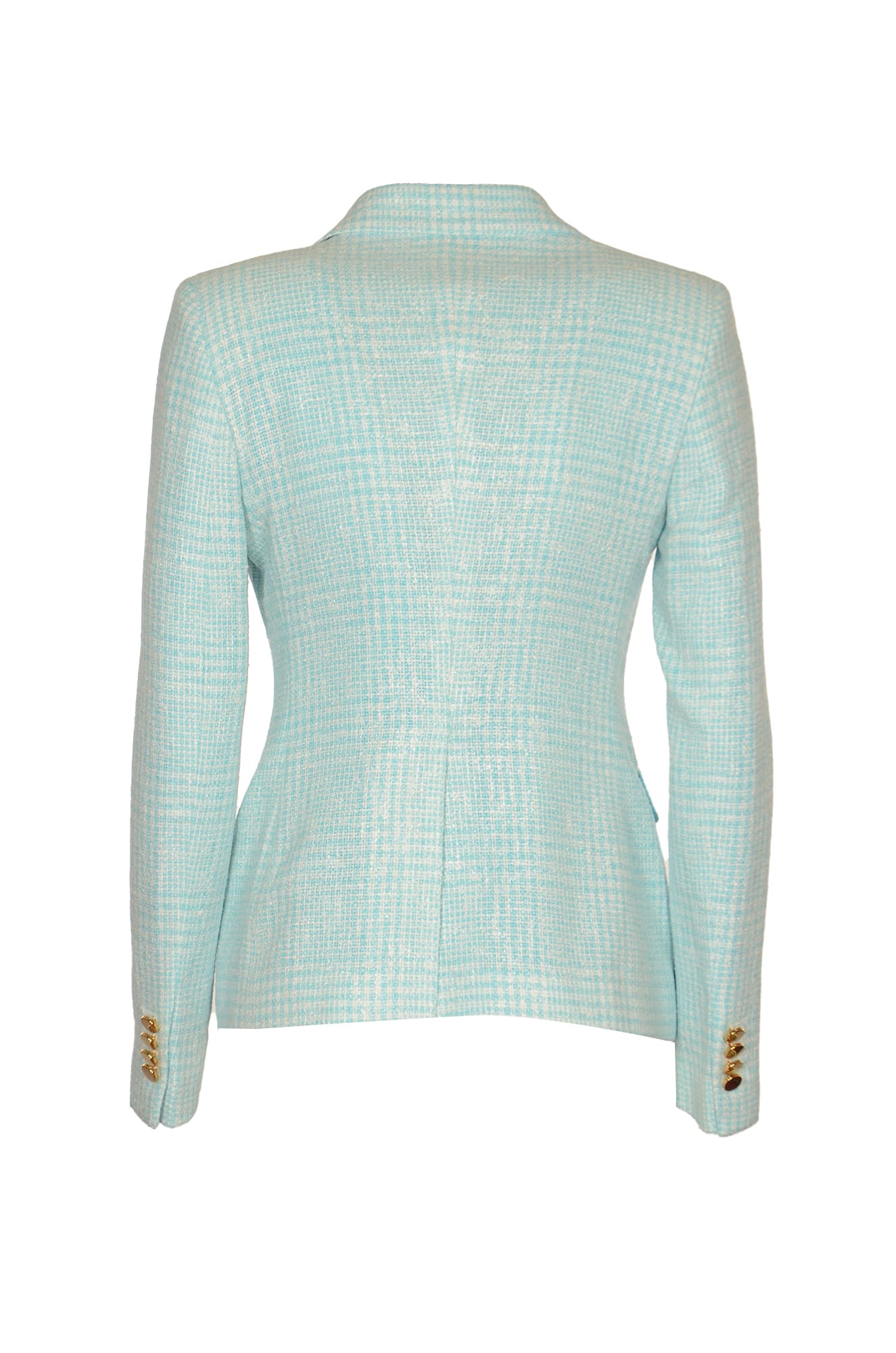 Tagliatore Double-breasted Tweed Blazer In Light Blue