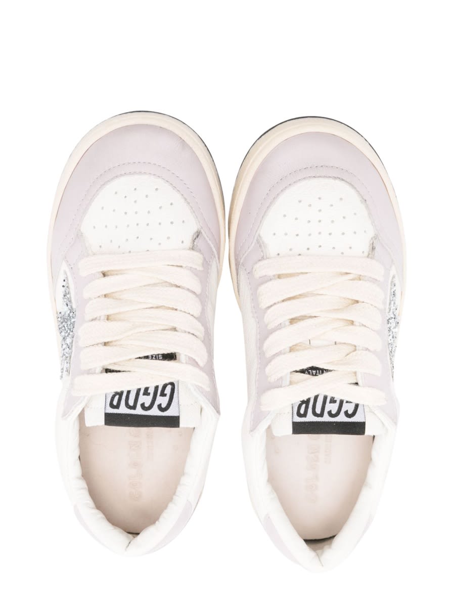 Golden Goose 'ball Star' Leather Sneakers Kids In White