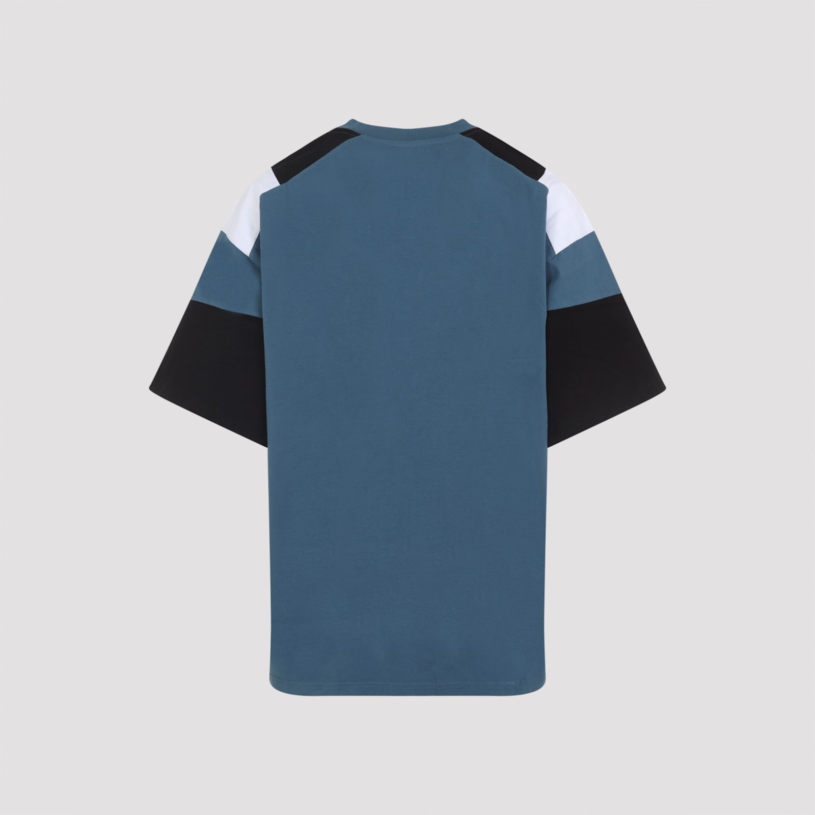 Martine Rose Blue Agean Cotton Oversized Panelled T-shirt In Blue