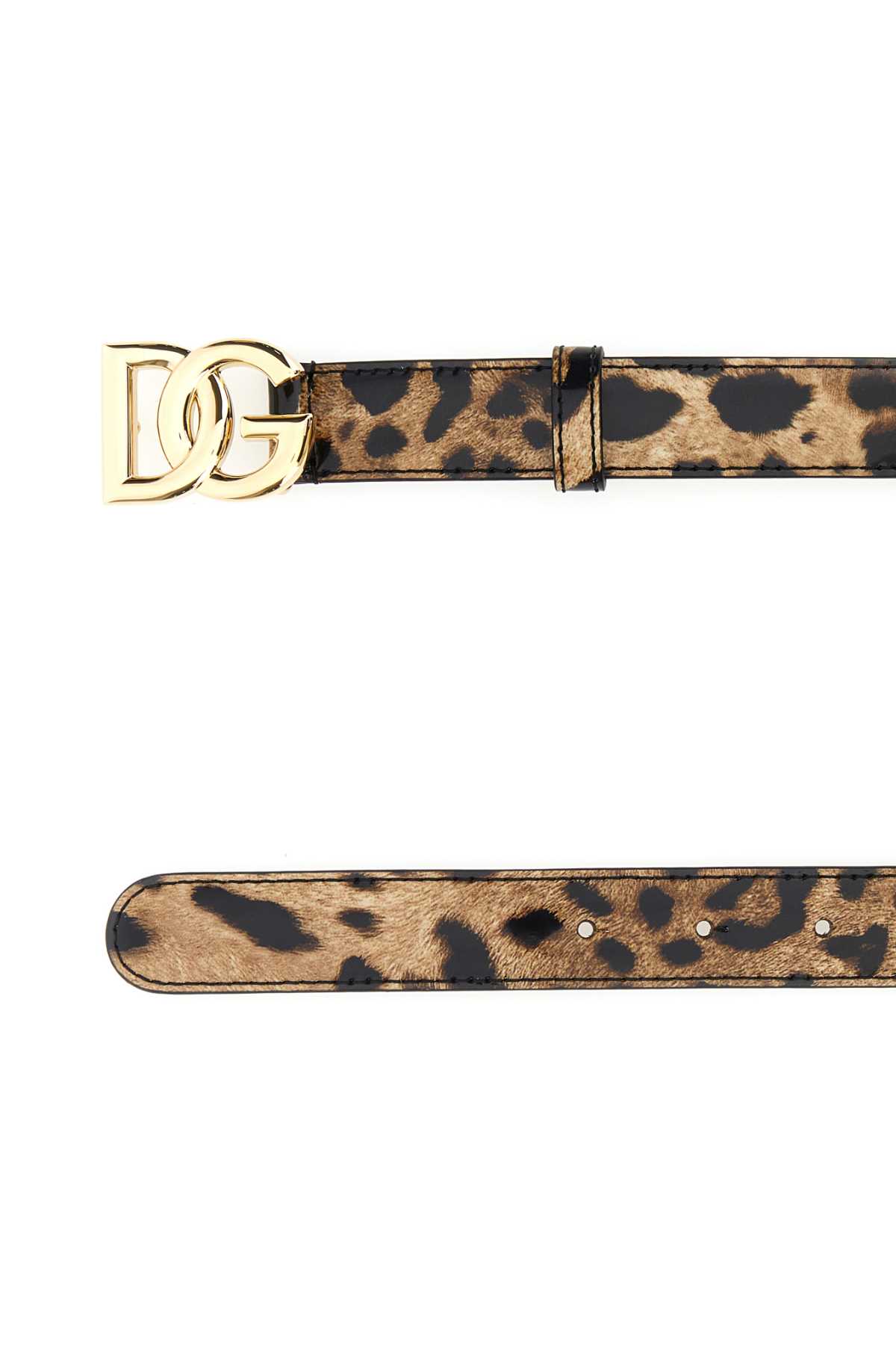 Dolce & Gabbana Printed Leather Belt In Leo