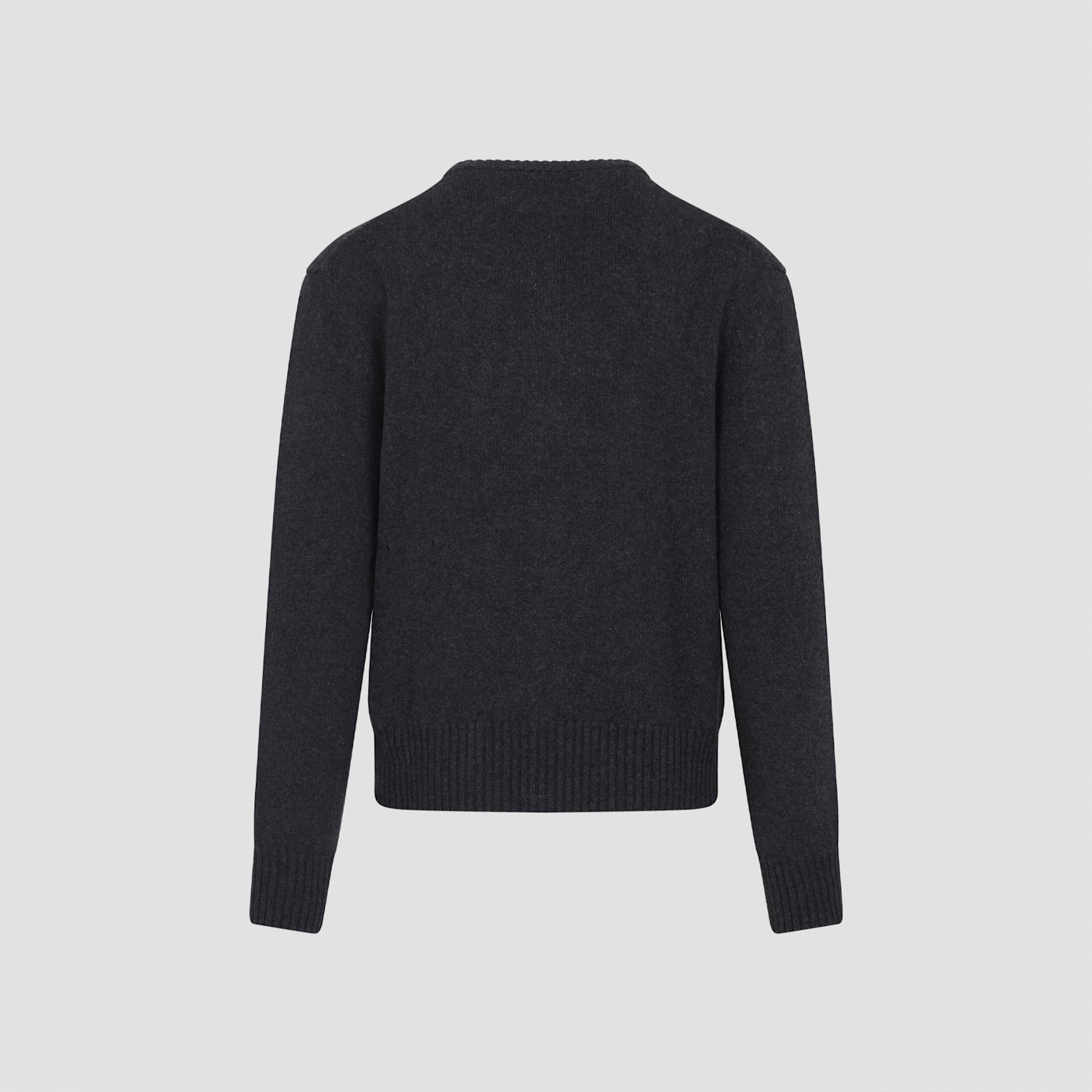 Ami Alexandre Mattiussi Ami Cashmere Blend Cardigan With Deep V-neck In Black