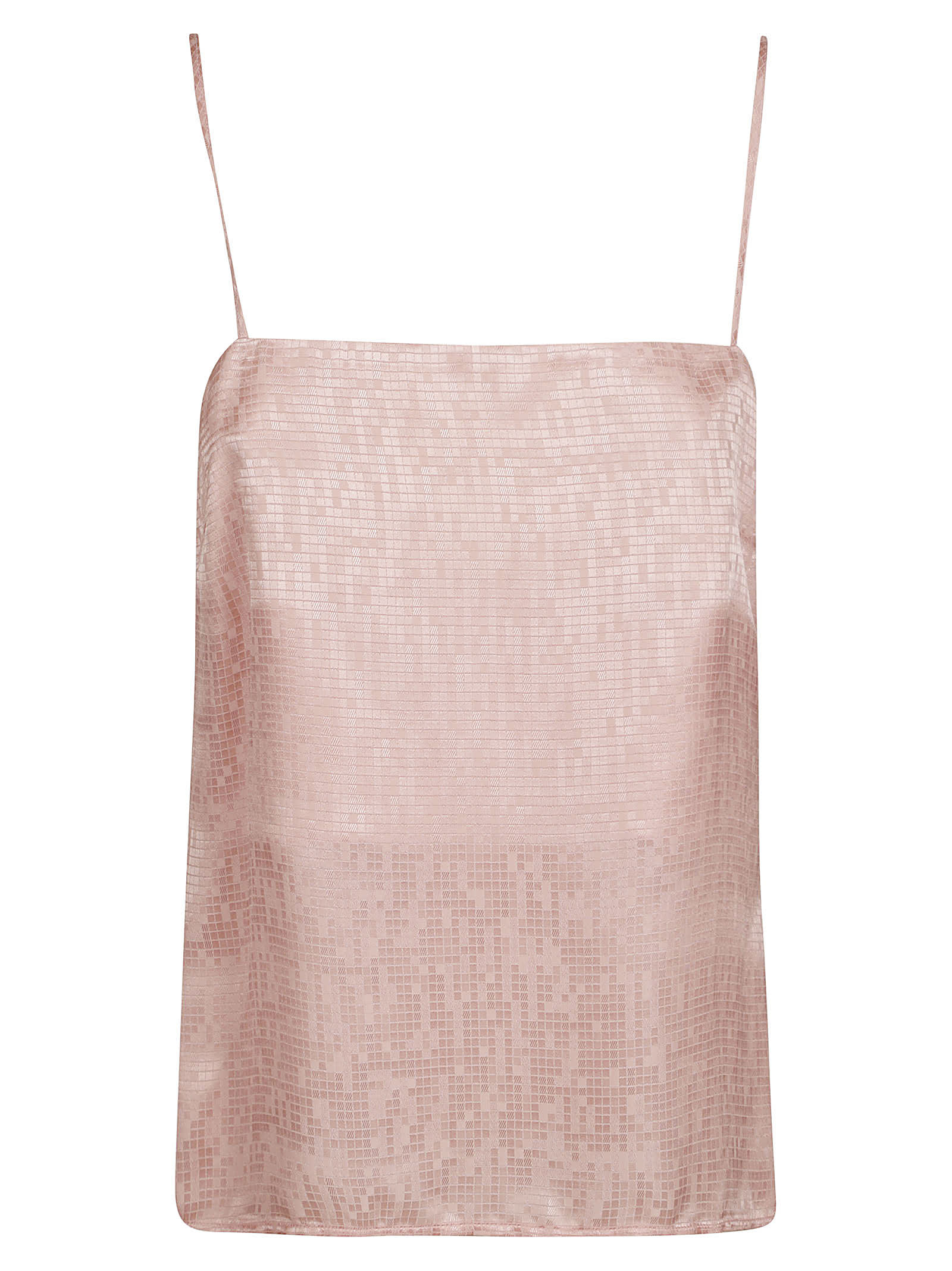 Shop Forte Forte Microdamier Fluid Jacquard Snappy Top In Pink
