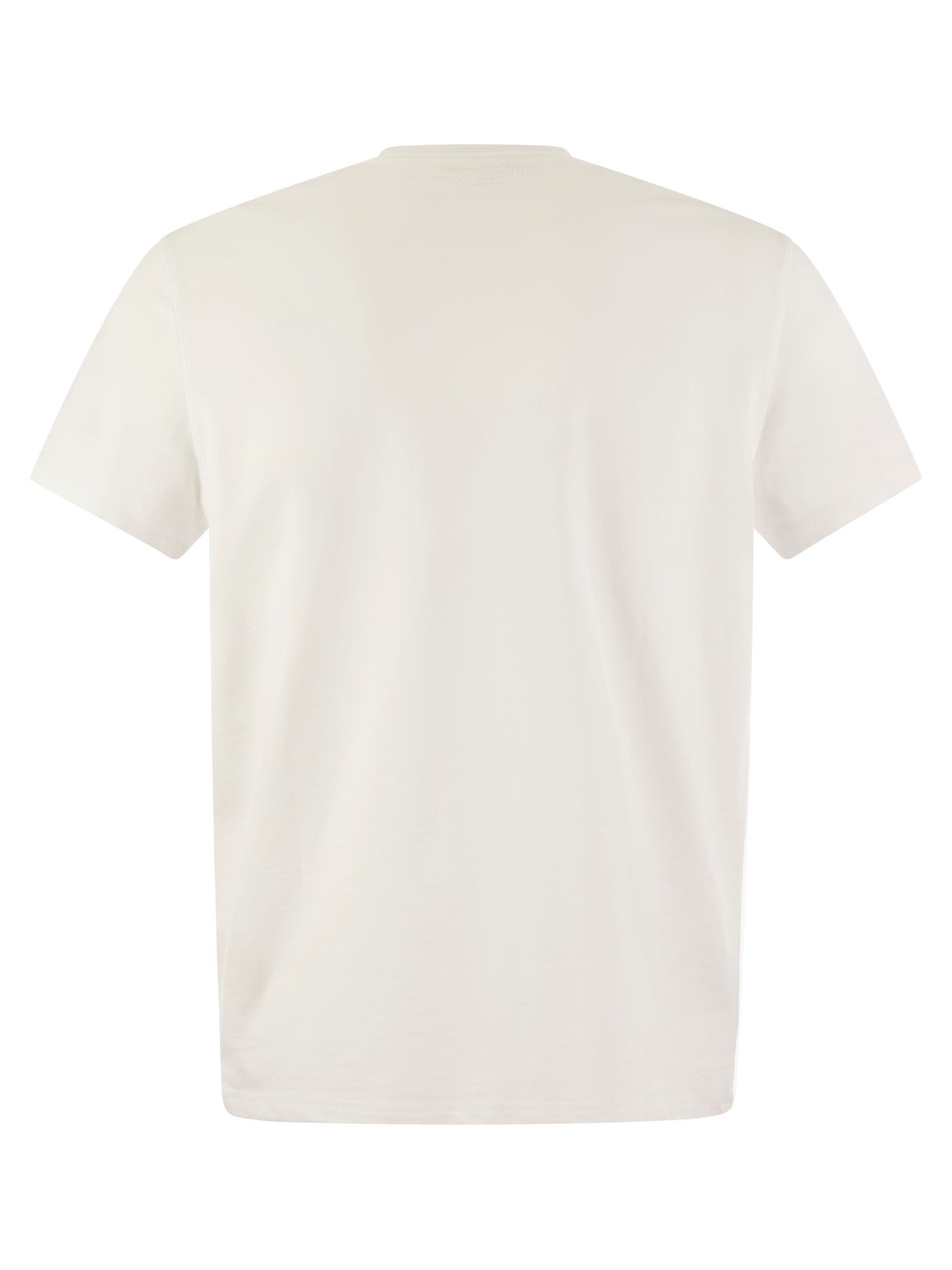 Shop Majestic Crew-neck Cotton T-shirt In White