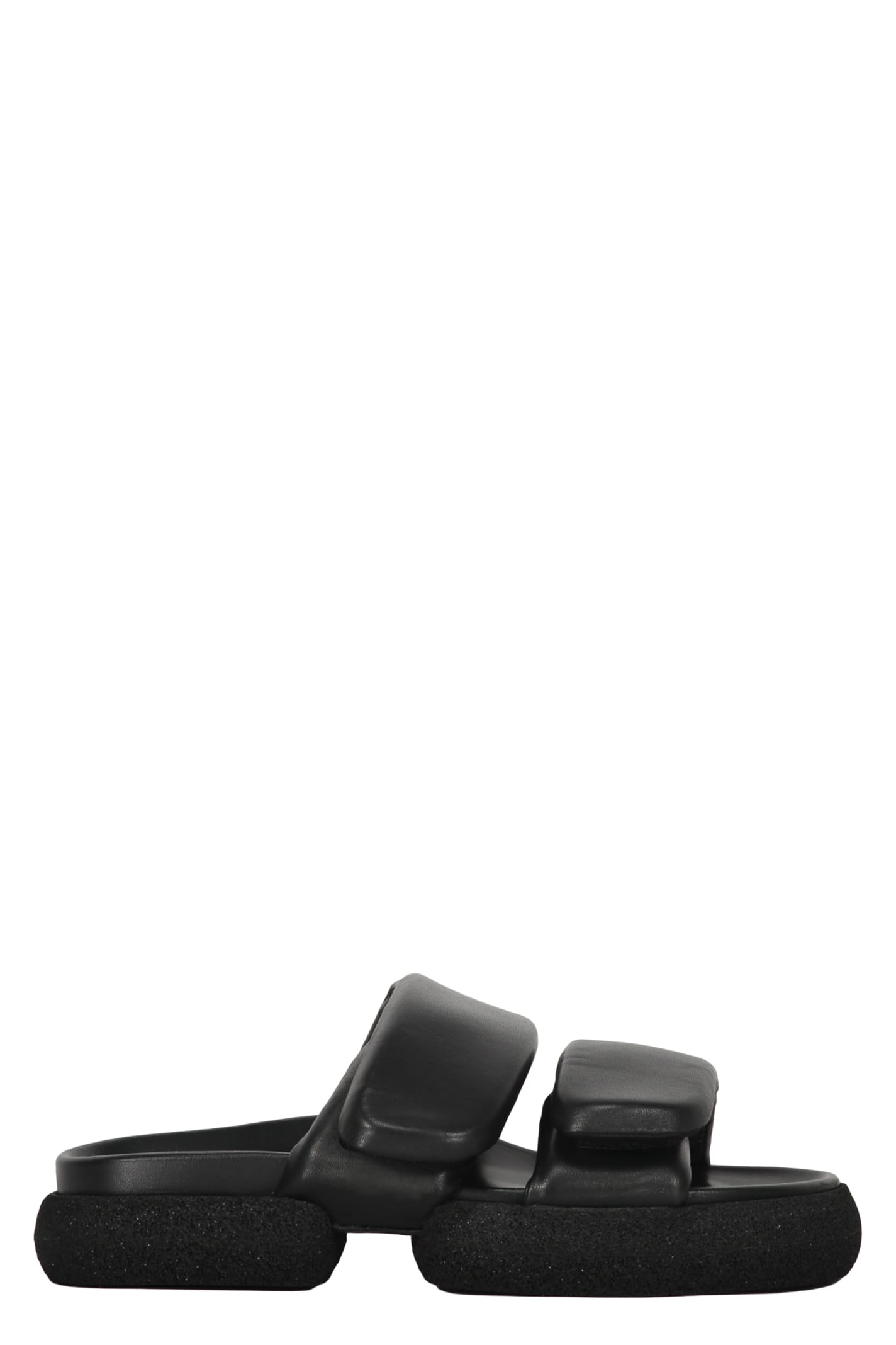 Shop Dries Van Noten Leather And Rubber Slides In Black