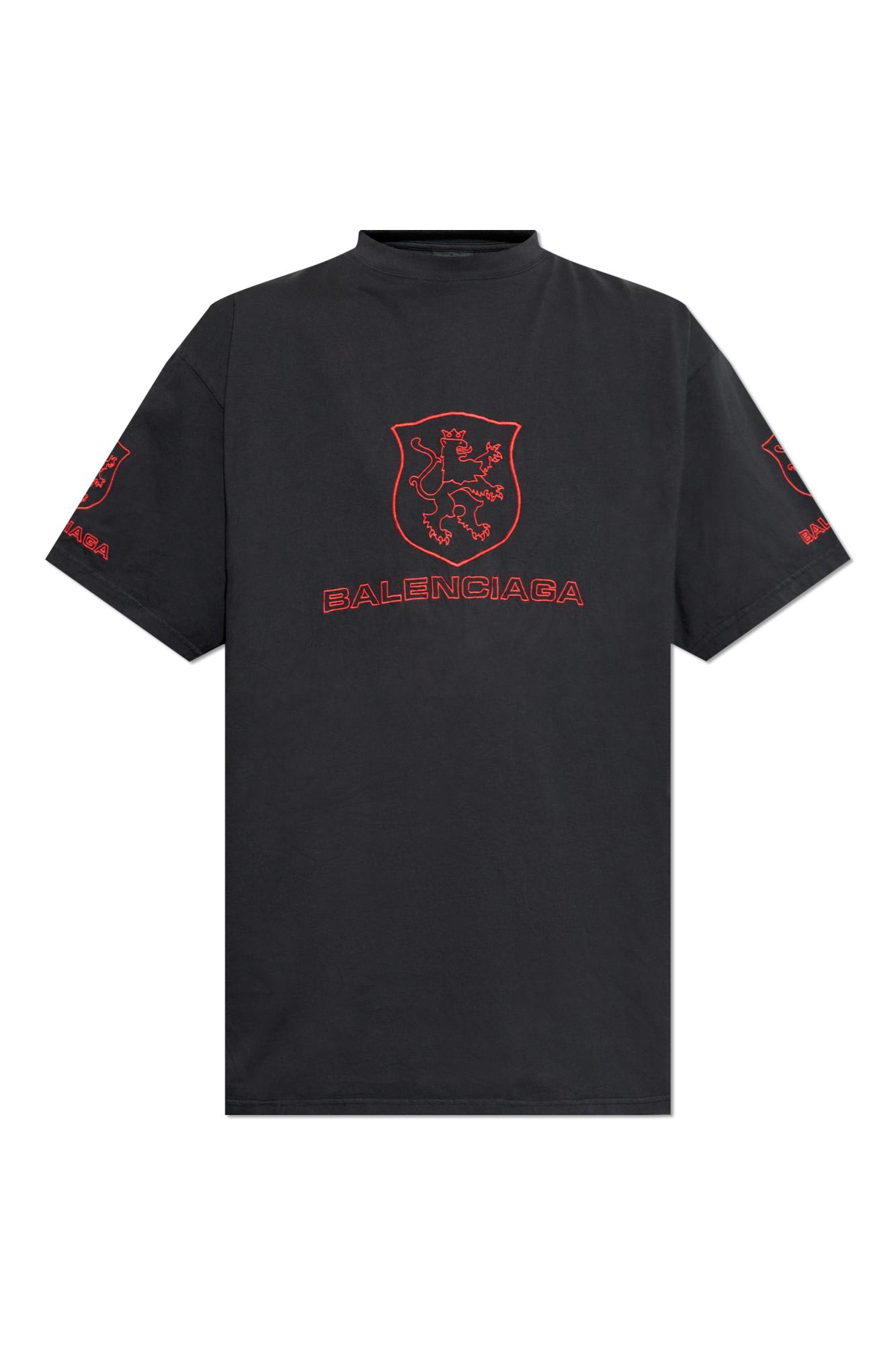 Balenciaga Crew Neck Short Sleeves In Black