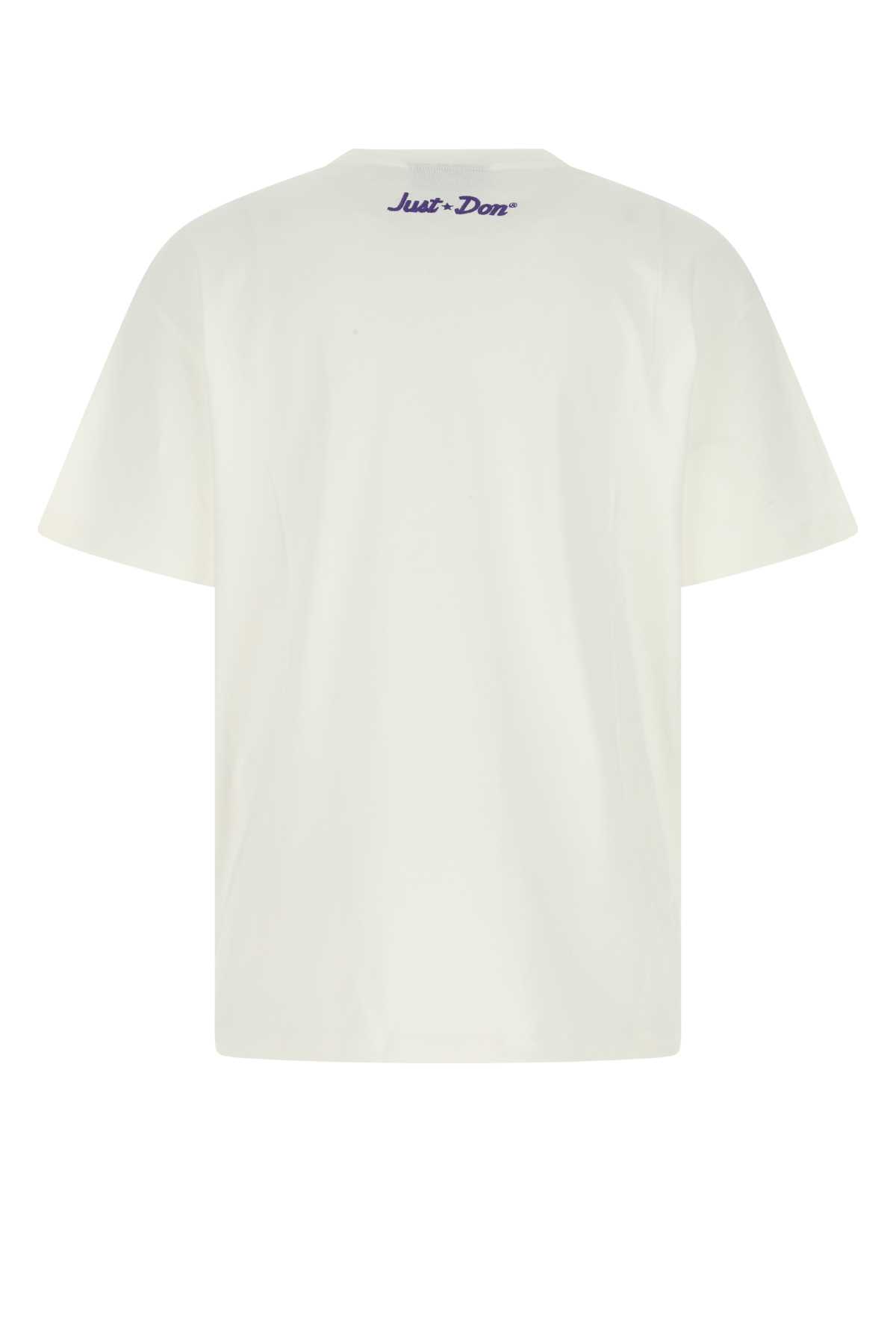 Just Don White Cotton Oversize T-shirt In 02
